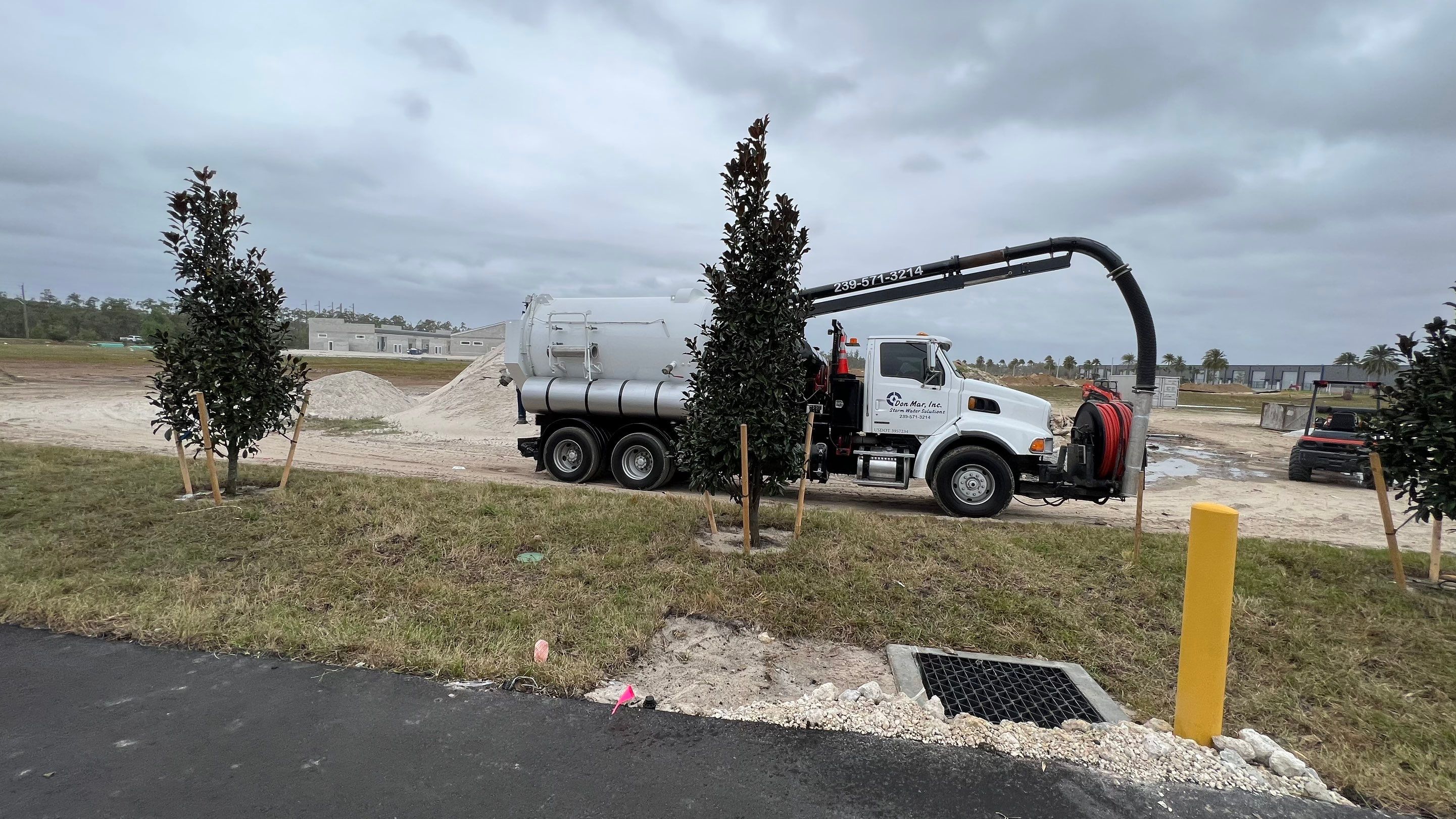 New Construction Storm Drain System Cleaning by APS Power & Water
