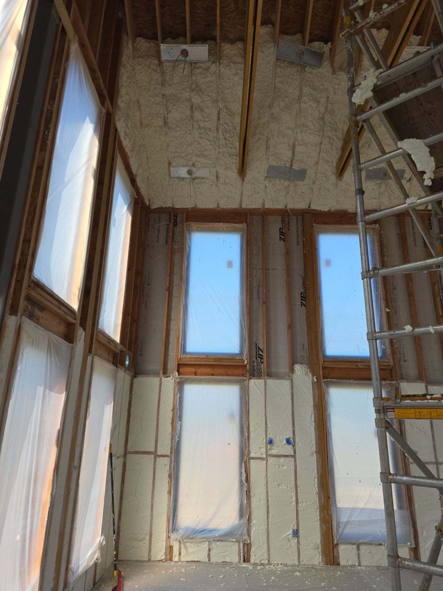 New Home Construction using open cell spray foam by NYS Foam & Energy
