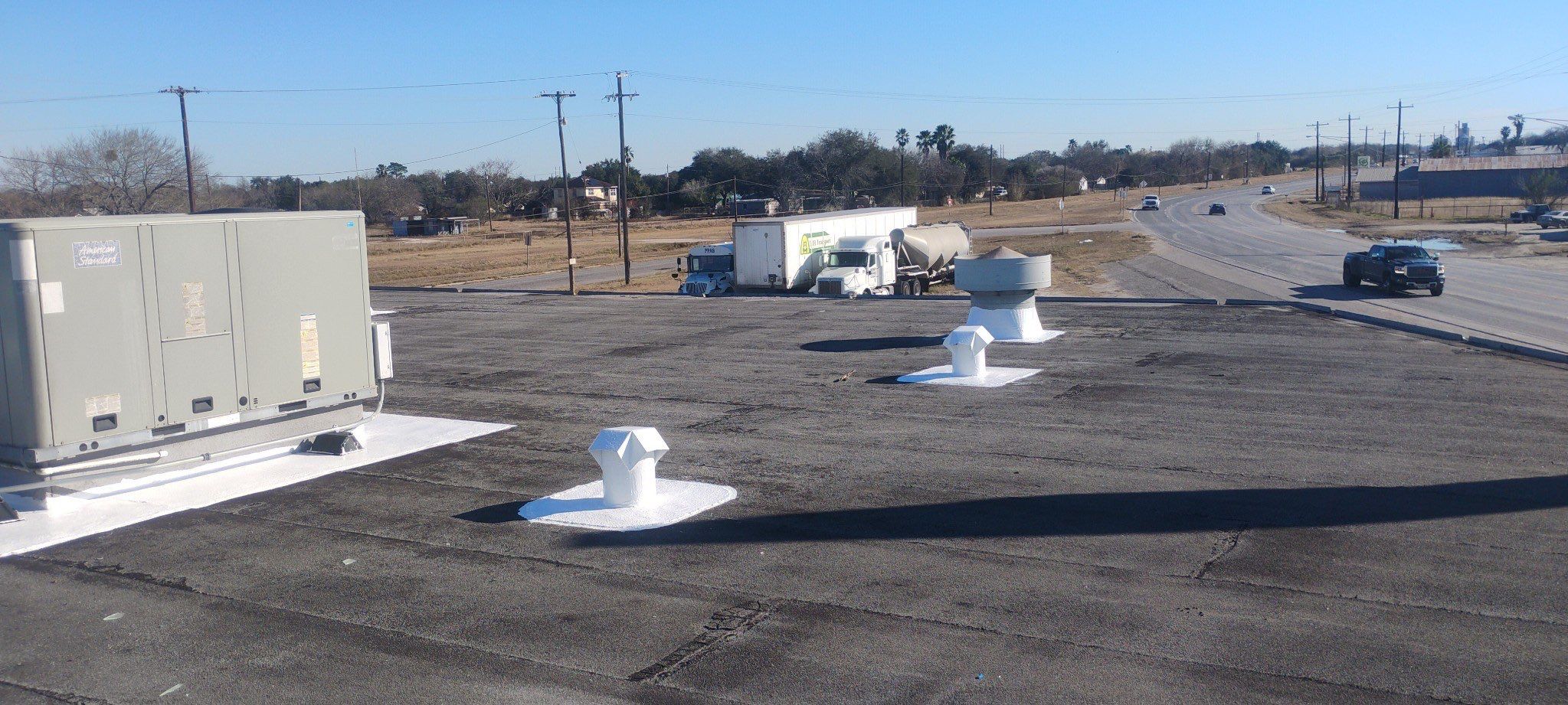 Commercial Silcone Roof Repair using Silcone Coating by Galvan Roofing and Construction