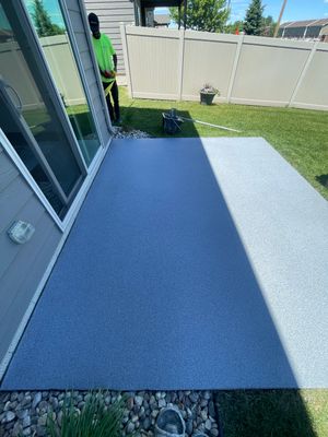 Custom Concrete Coating for Sioux Falls Patio and Front Walkway
