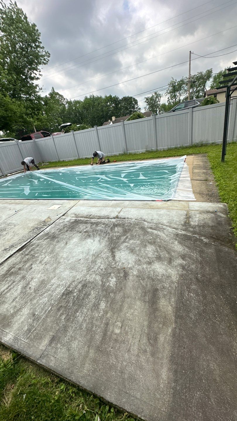 Twilight Pool Deck Project in McDonald by Floors in a Day, Inc