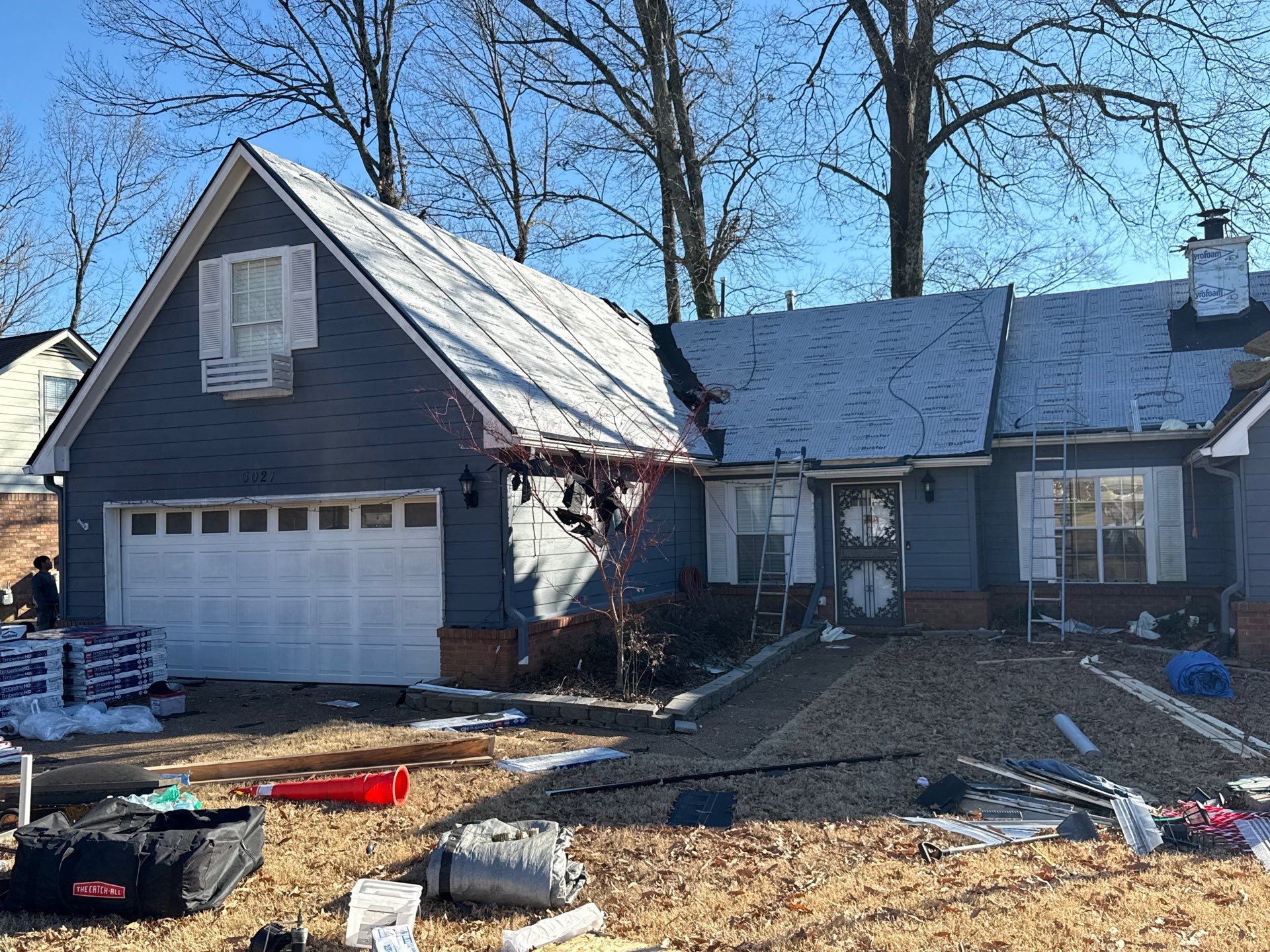 Asphalt Shingle Roof Replacement and Decking Repair in Bartlett by Revival Roofing Services