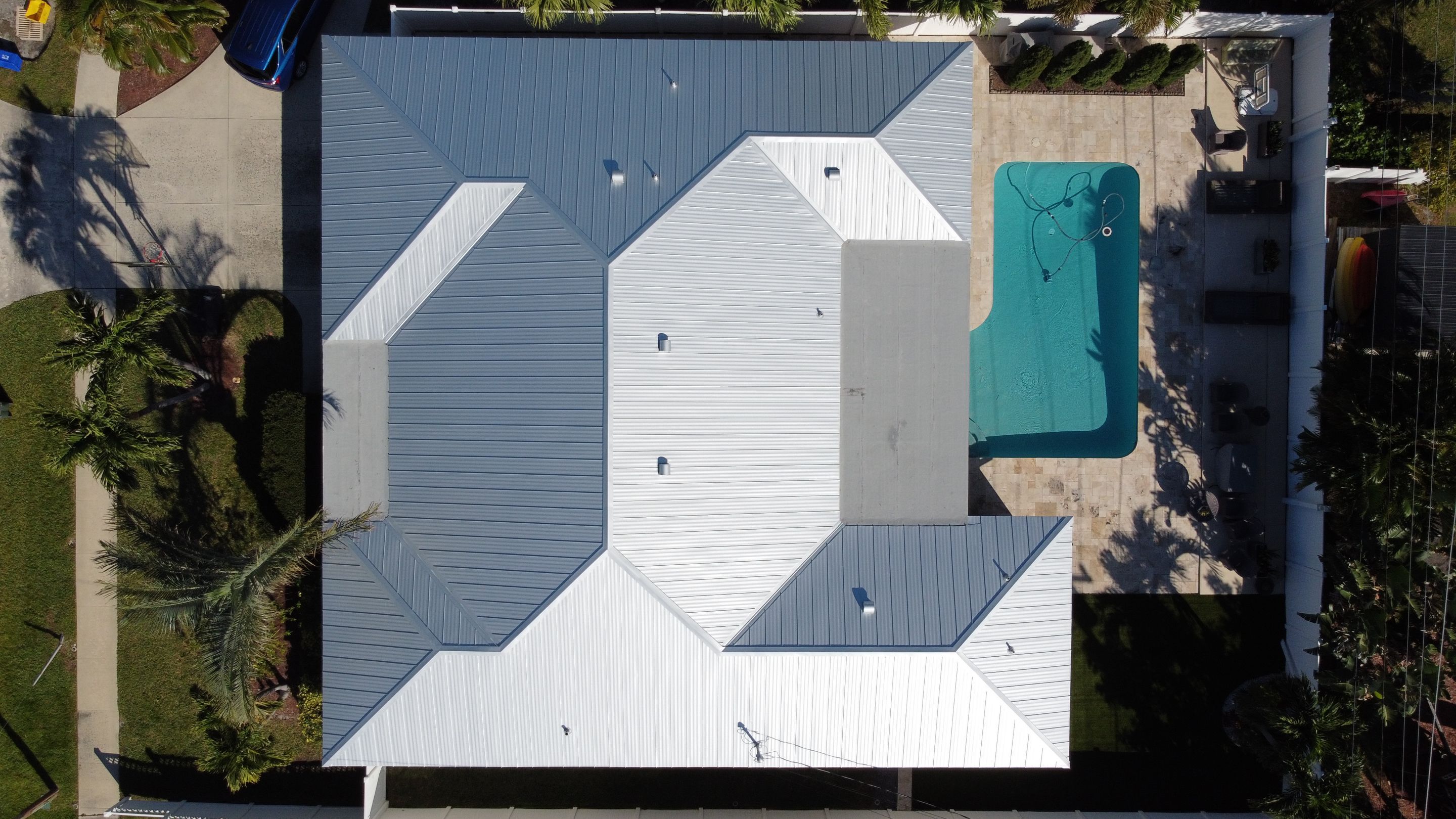 Residential Roofing Installation using 1" Nail strip metal roof by BLUES BROTHERS ROOFING