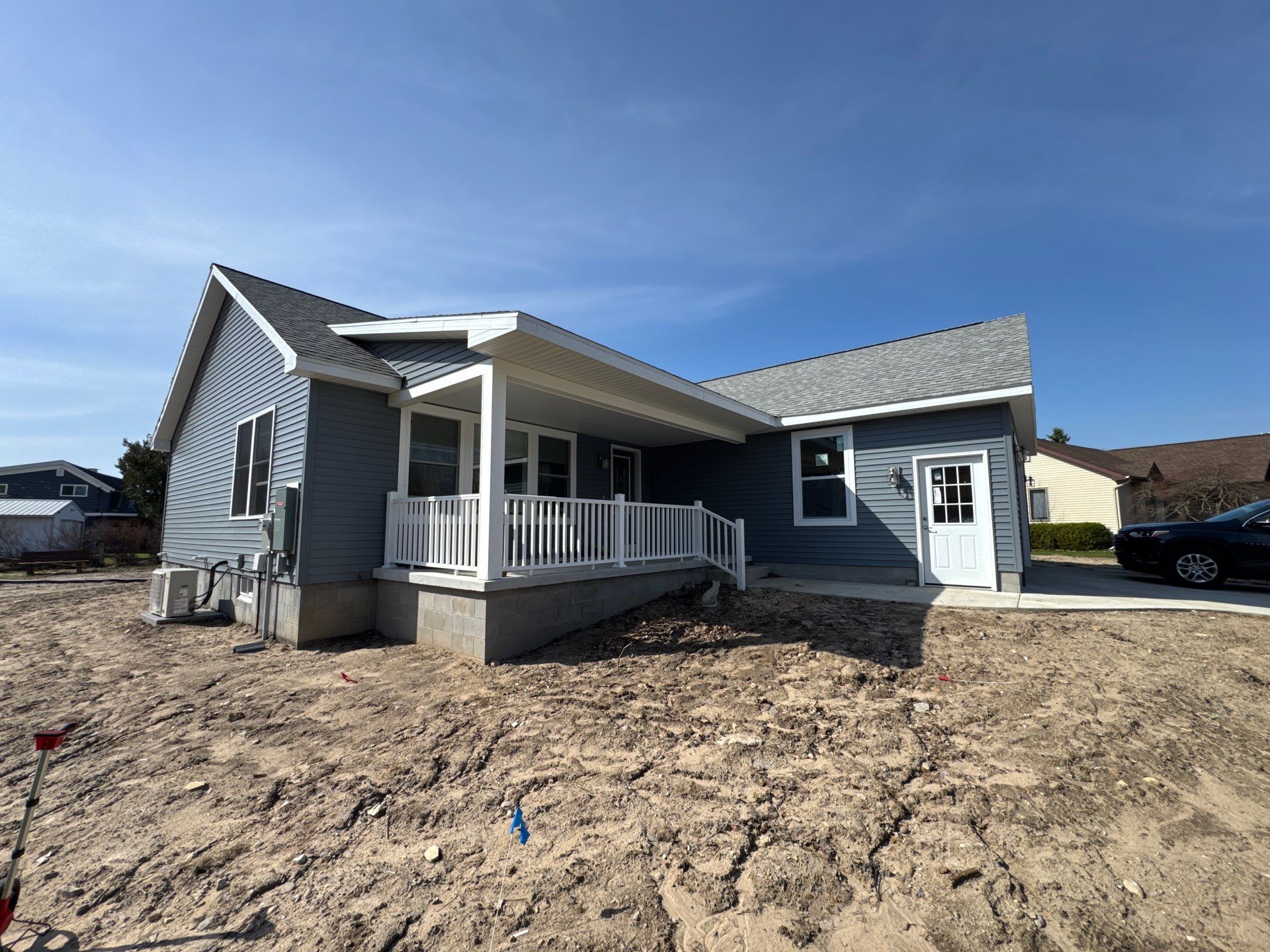 Gutter System Installation for New Home Construction in Petoskey by Rainbow Seamless Systems