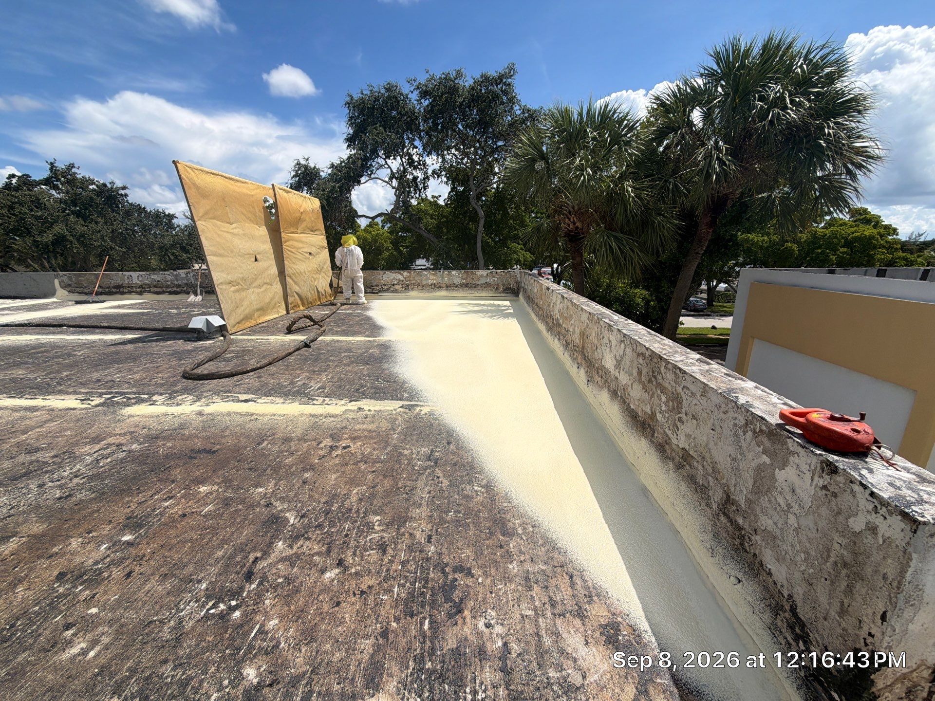Fort Lauderdale Commercial Roof Restoration with Spray Foam and Silicone Coating by Roof King LLC