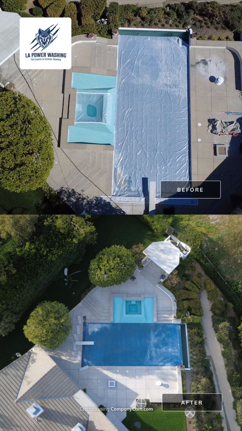 Concrete Cleaning With Sandblasting & Sealing  by La Power Washing Inc 