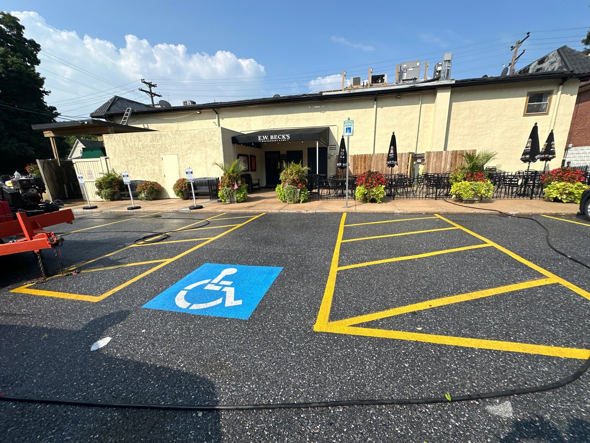 Commercial Exterior Cleaning and Concrete Washing for Sykesville Restaurant by Baltimore Pressure Washers Inc.