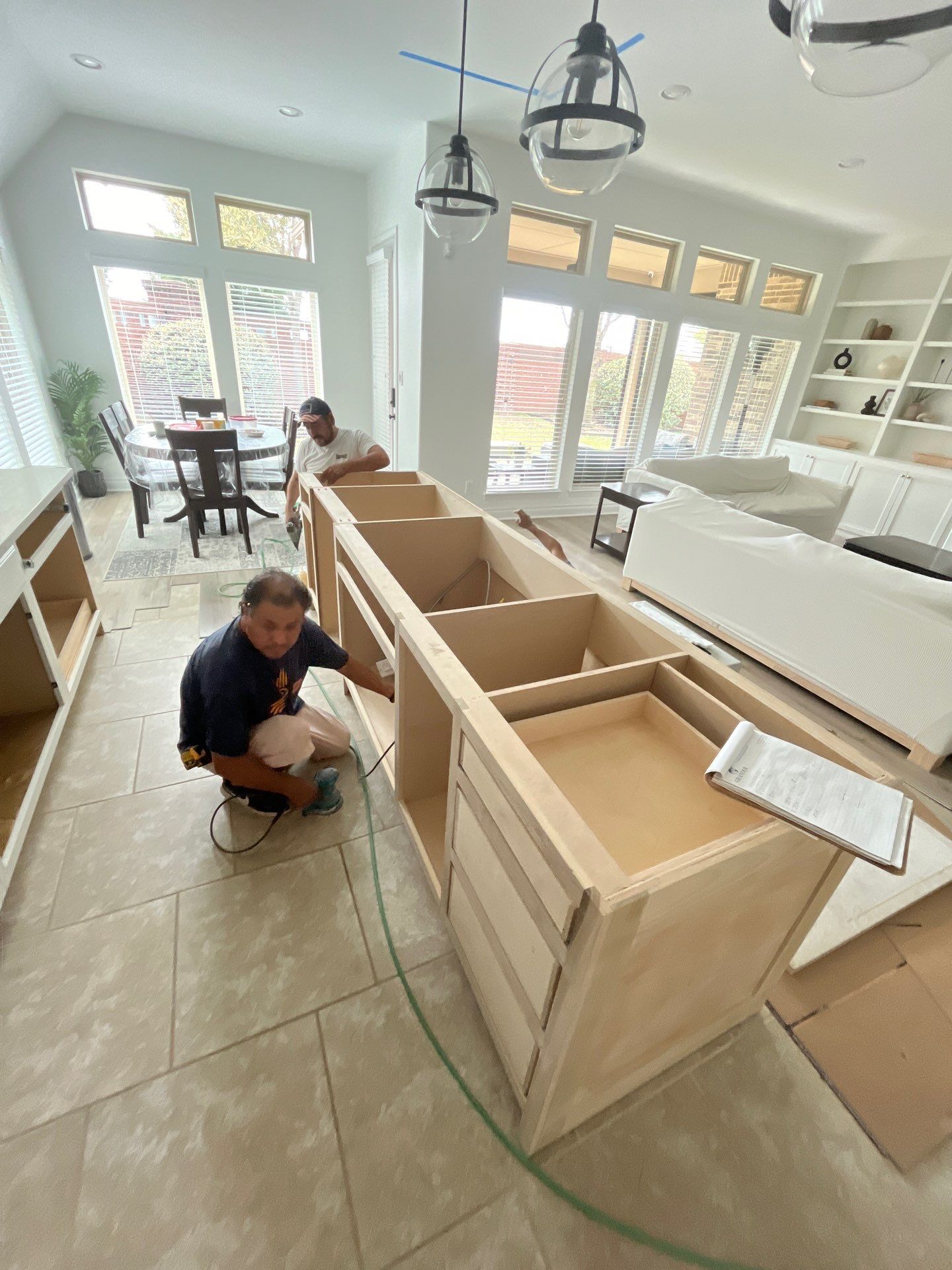 Kitchen Remodel using Water mitigation equipment by L&T General Contractors and Restoration INC