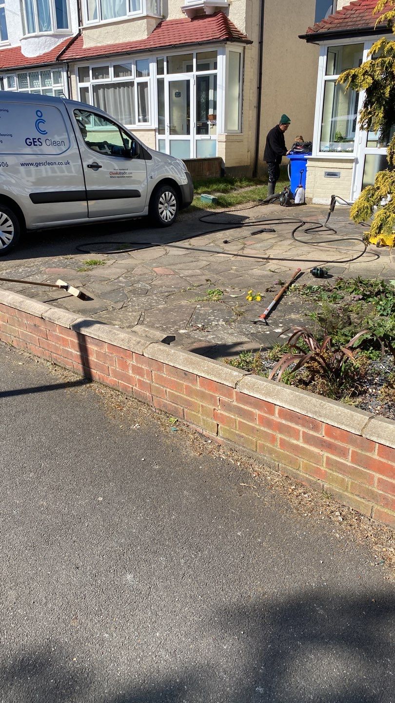 Crazy Paving using honda 21 ltr/min by Ges Exterior Cleaning ltd
