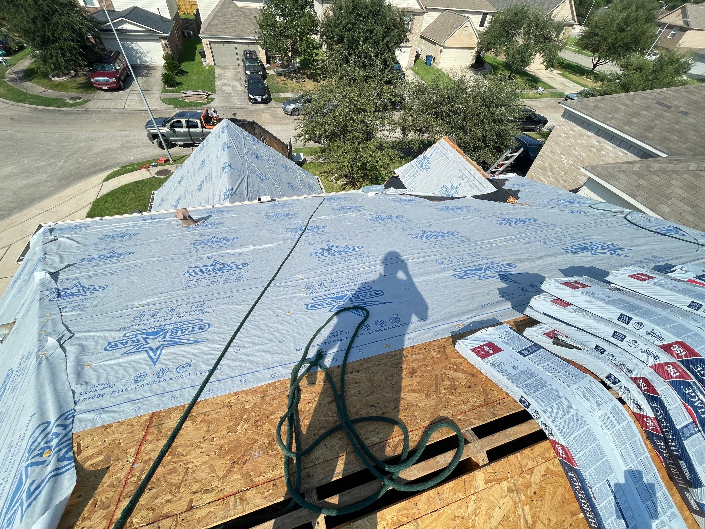 Residential Roofing Installation using Tamko Heritage® Series Rustic Black by CAP Roofing and Construction LLC