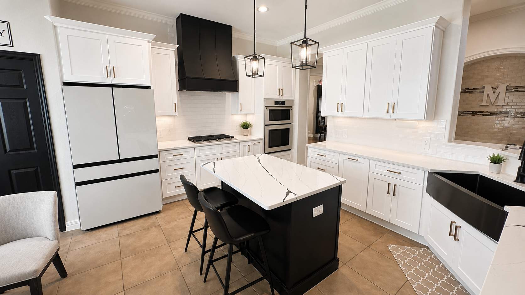 Stone Oak Kitchen Remodel | Modern Black & White Kitchen Transformation by Legacy Bath and Kitchen 
