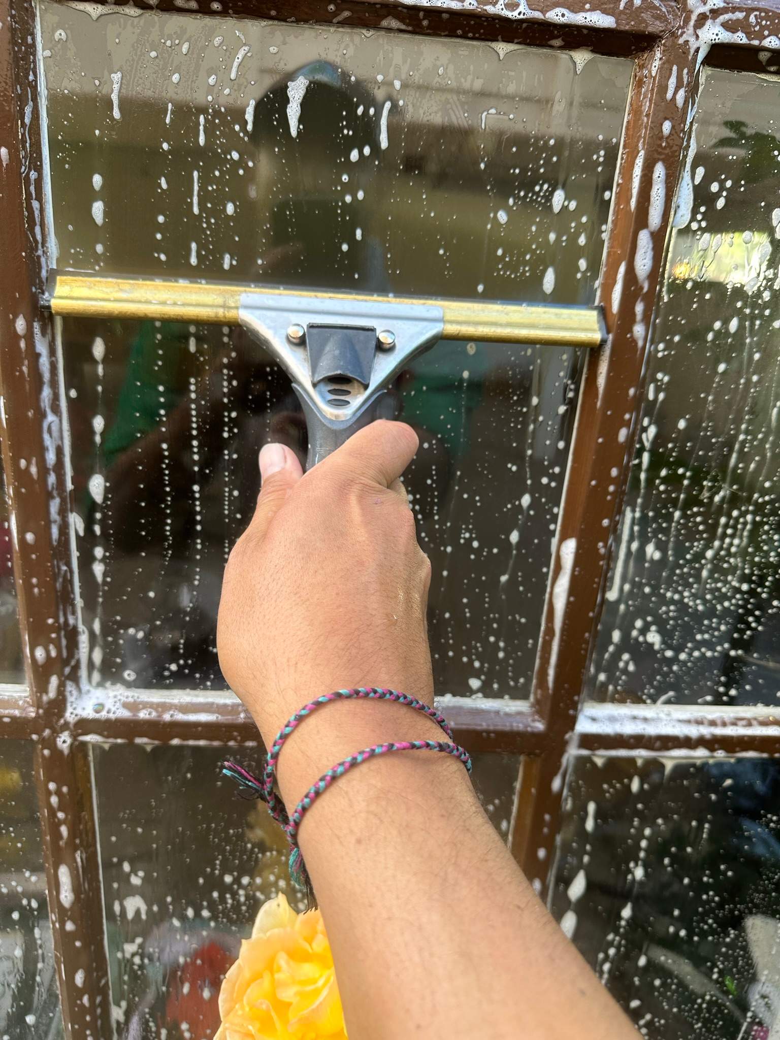 Orange County Clay Tile Roof Soft Wash on Unwalkwable Roof by Property Cleaning Experts