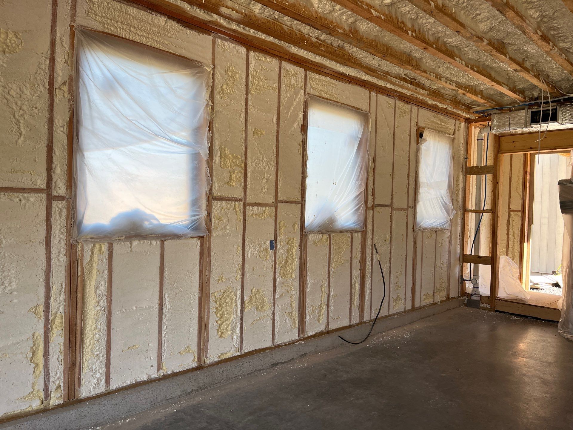 New Home Construction using open cell spray foam by NYS Foam & Energy