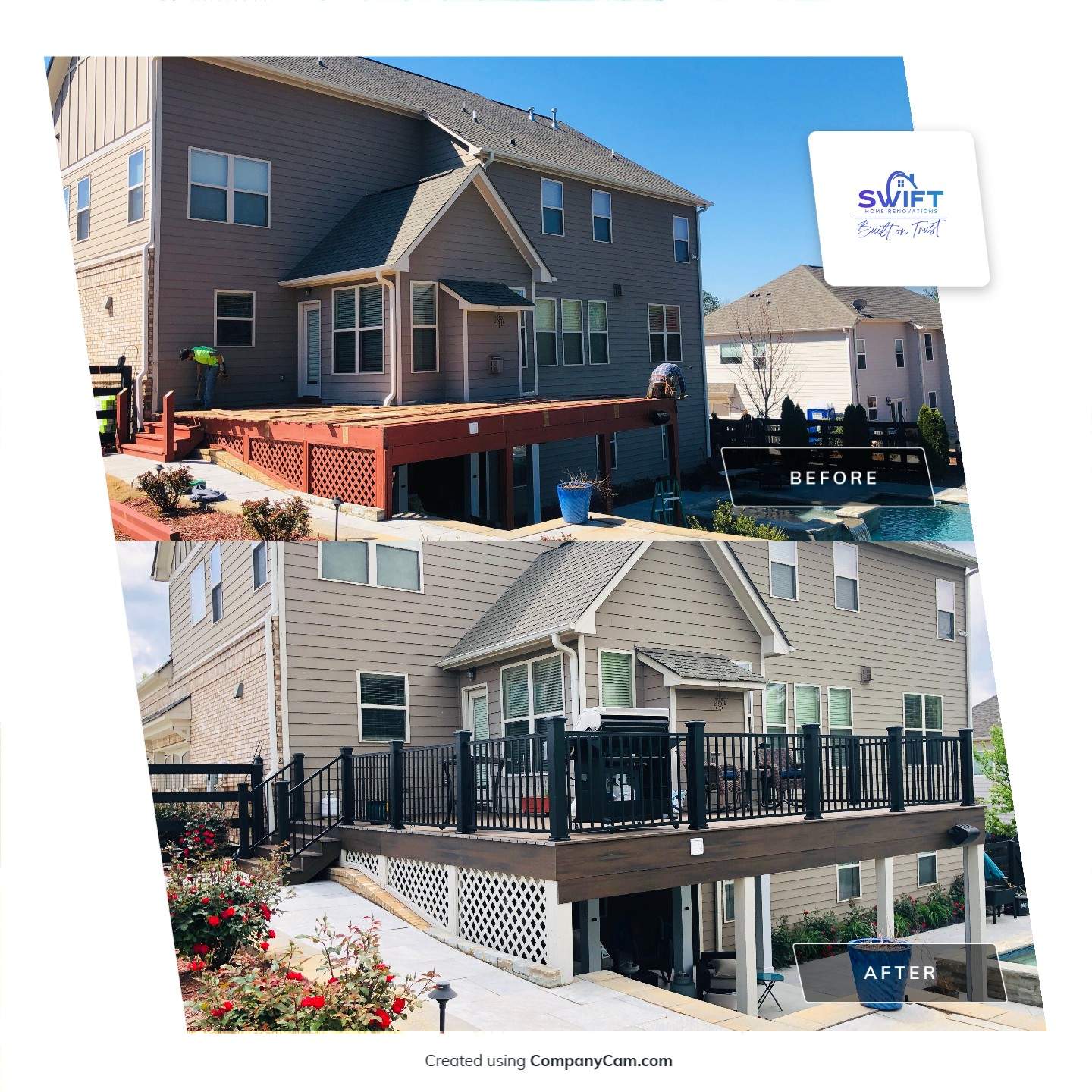 Composite Deck Installation and Railing Upgrade in Woodstock, Georgia by Swift Home Renovations