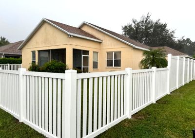 Vinyl Fence Installation using 6Ft White Vinyl Privacy and Picket Fence