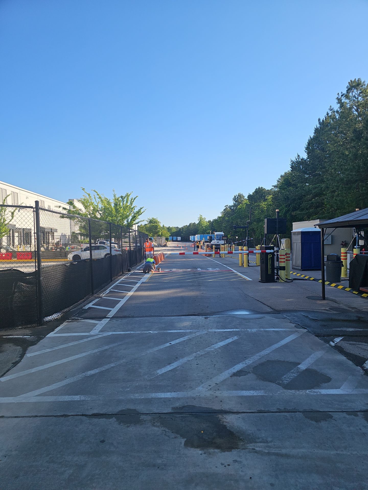 Striping Amazon Parking Lot  by Billy Weatherspoon Contractor