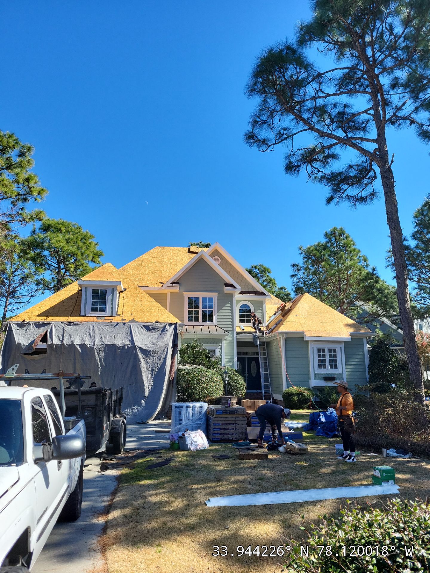Storm Damage Insurance Claim Roof Replacement in Southport, NC Using CertainTeed by RGR Construction and Roofing, LLC