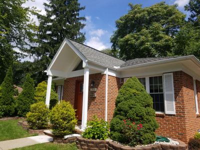 Replace old columns new carpentry repair door masonry limestone steps in Dearborn, MI