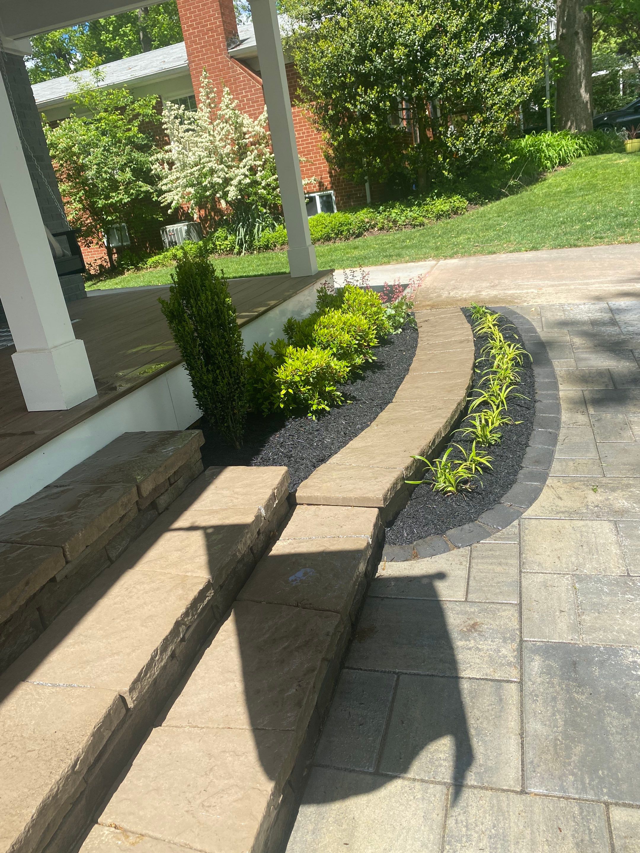 Retaining wall, walkway, small patio and landscape install  by The Smet Companies, LLC