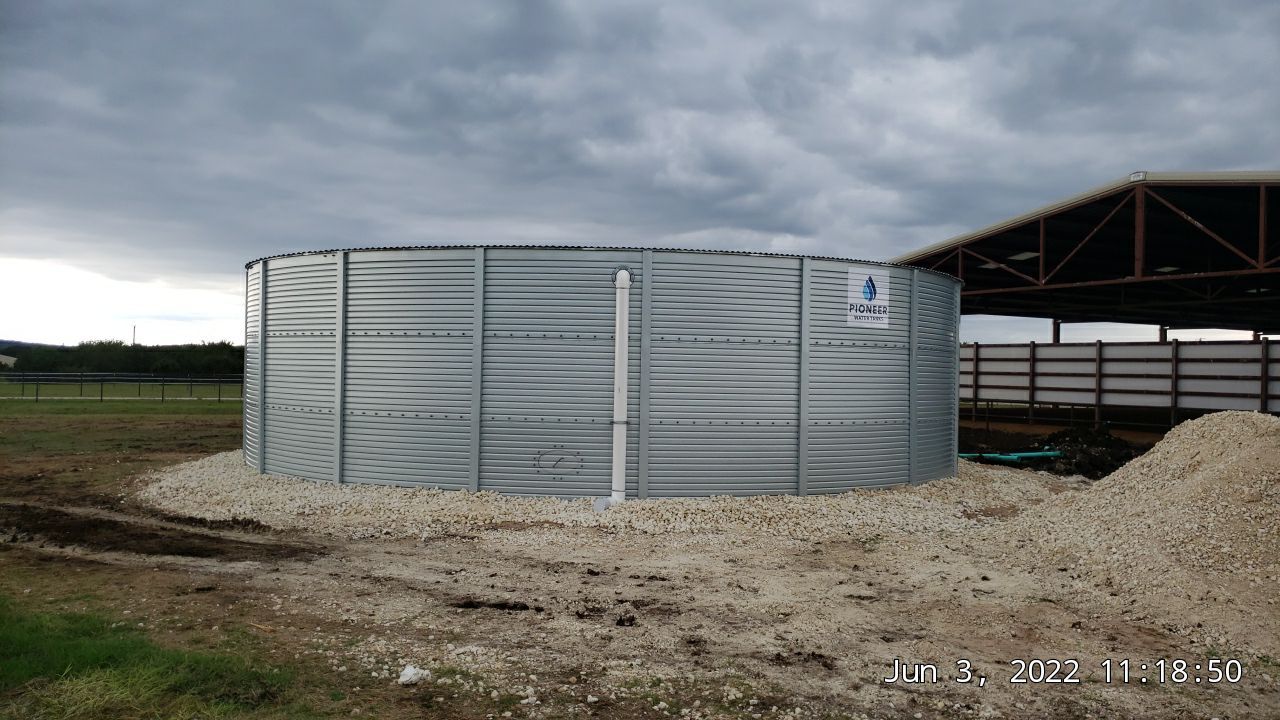 100K gallons for the horses and their arena! by Hill Country Rain Water