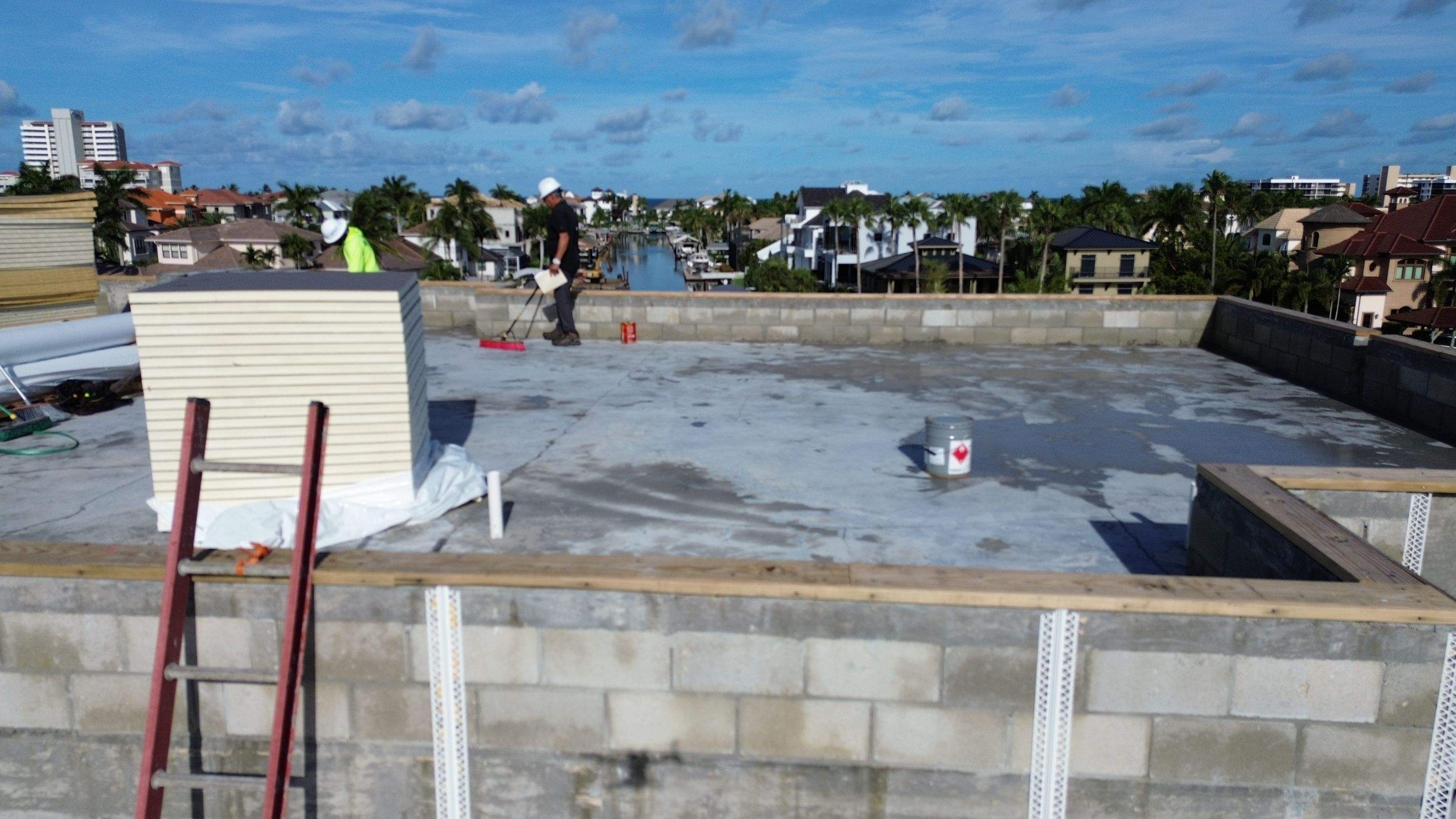 Residential Install of Flat TPO by International Roofing