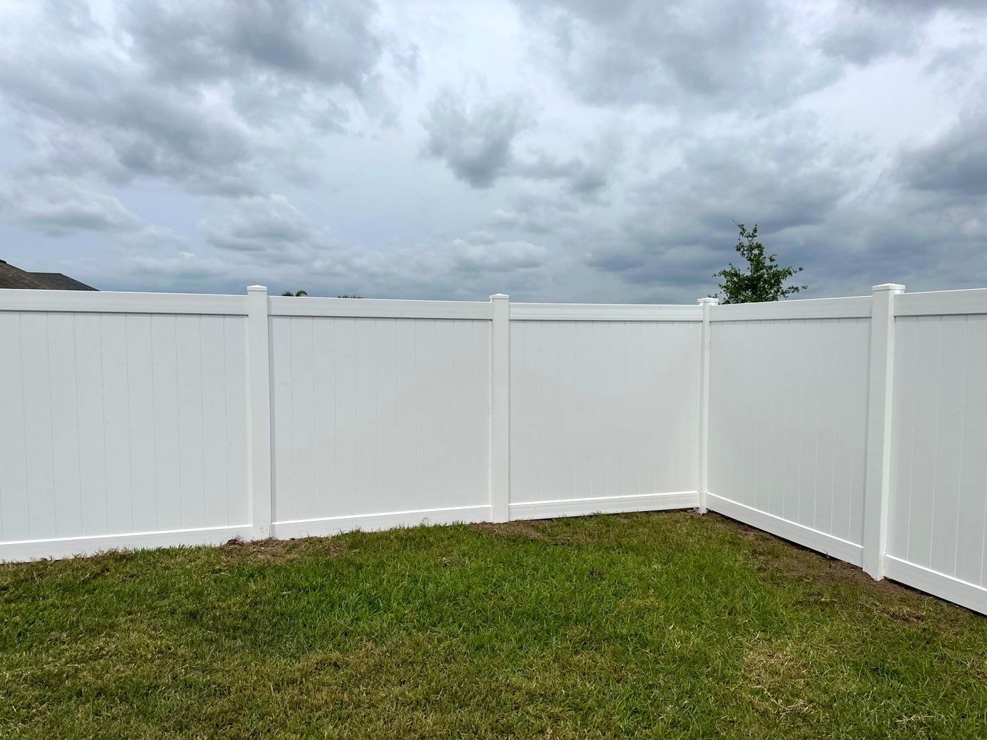 Aluminum Fence Installation using Vinyl Privacy Fence  by Asap fence and gates, LLC