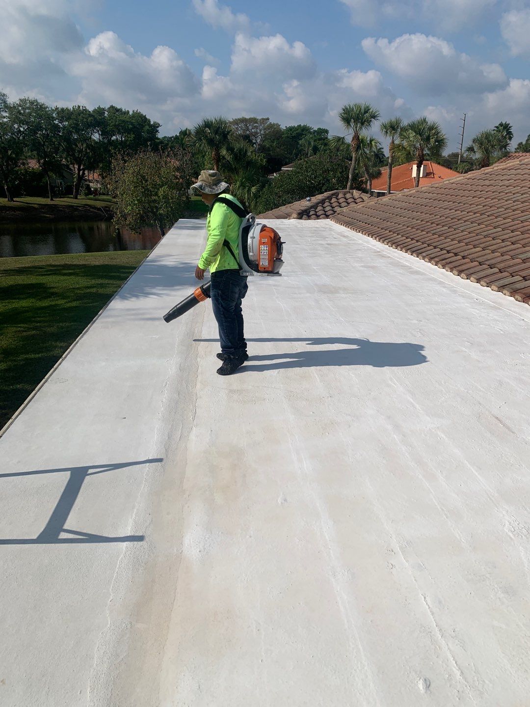 100% Silicone Roof Coating Repair using Tropical #924 Silicone Roof Coating by Morton Roofing, Inc.