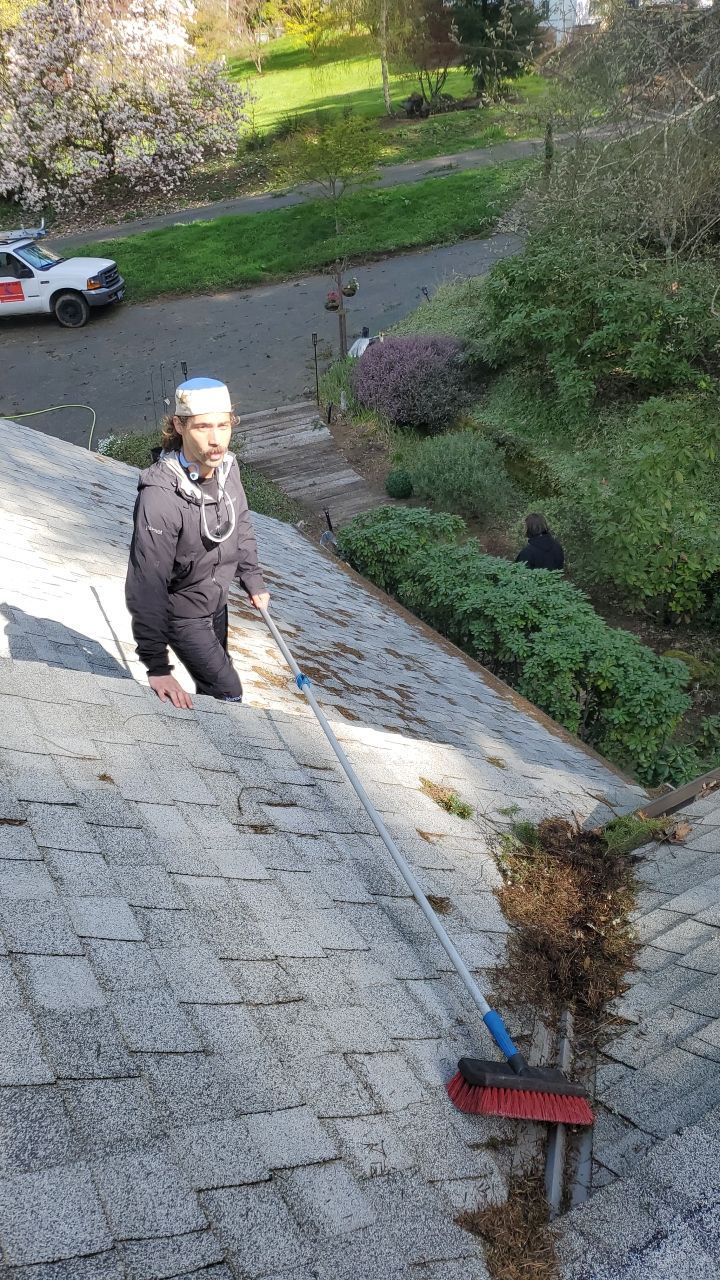 Roof Treatment using Surfactant and Biocide by Willamette Outdoor Wash LLC