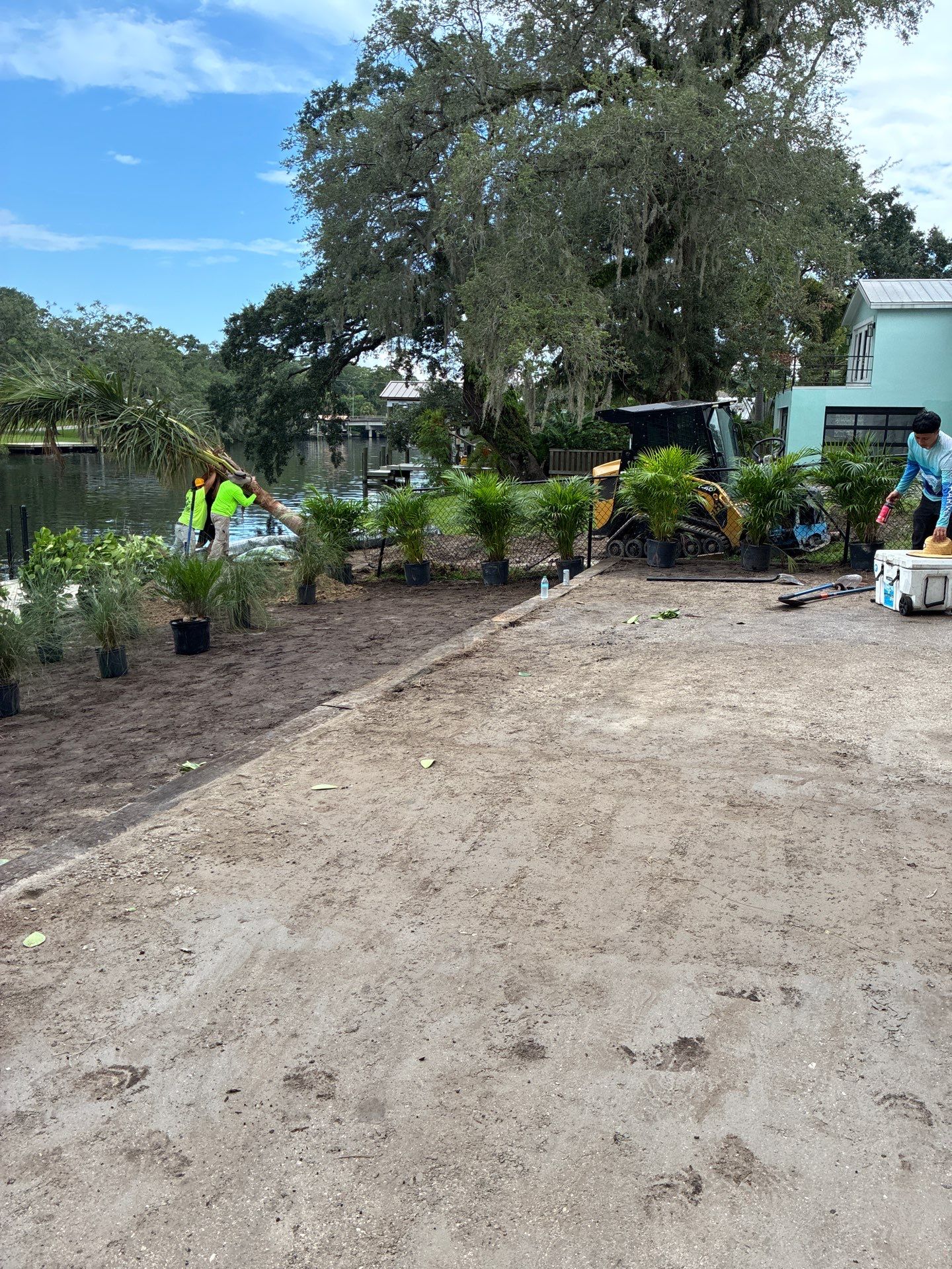 Grading back yard oasis by Level One Grading