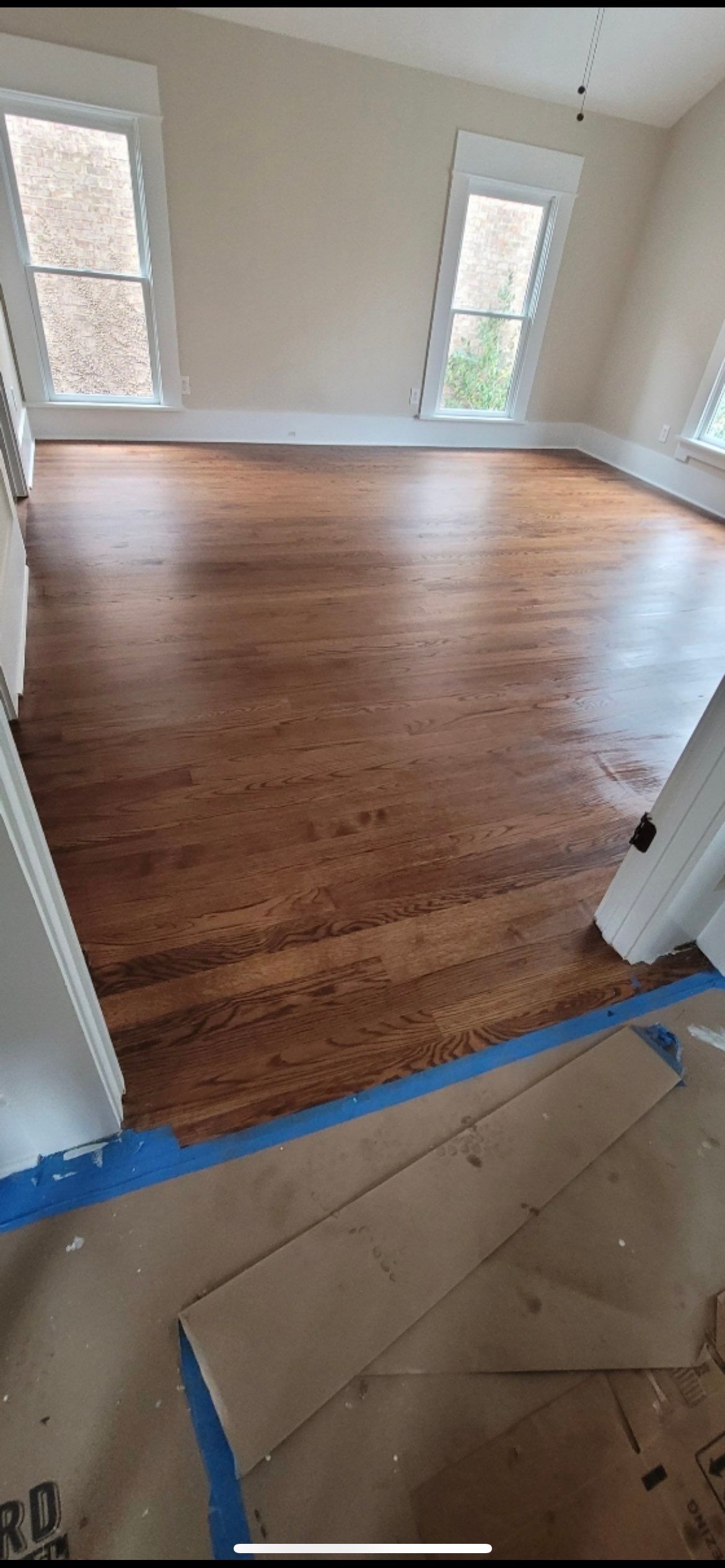Upstairs Hardwood Flooring Installation and Custom Staining in Atlanta by Swift Home Renovations