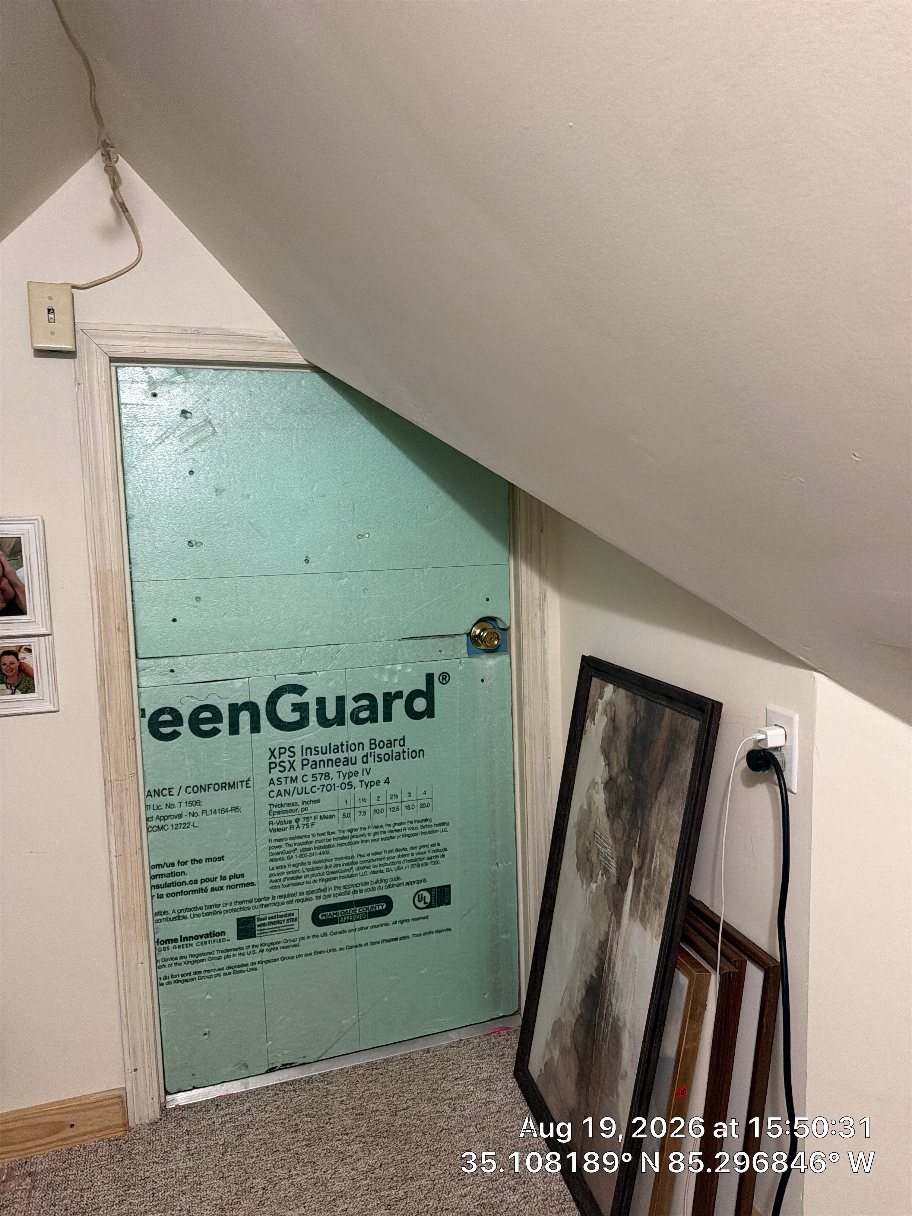 Attic Storage Access Insulation Using GreenGuard XPS Board in Chattanooga by CompanyCam Sales Demo