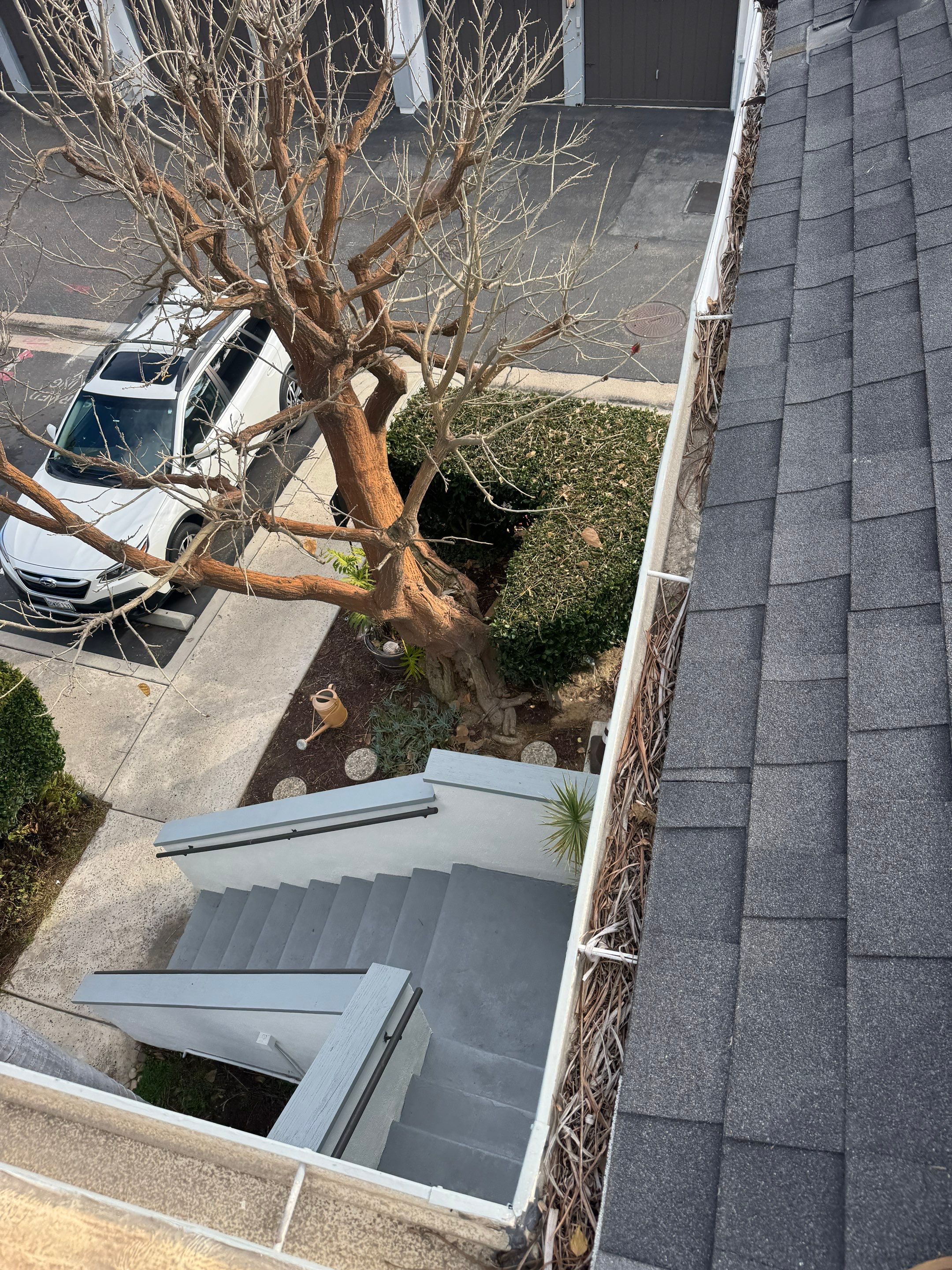 HOA gutter cleaning before photo.