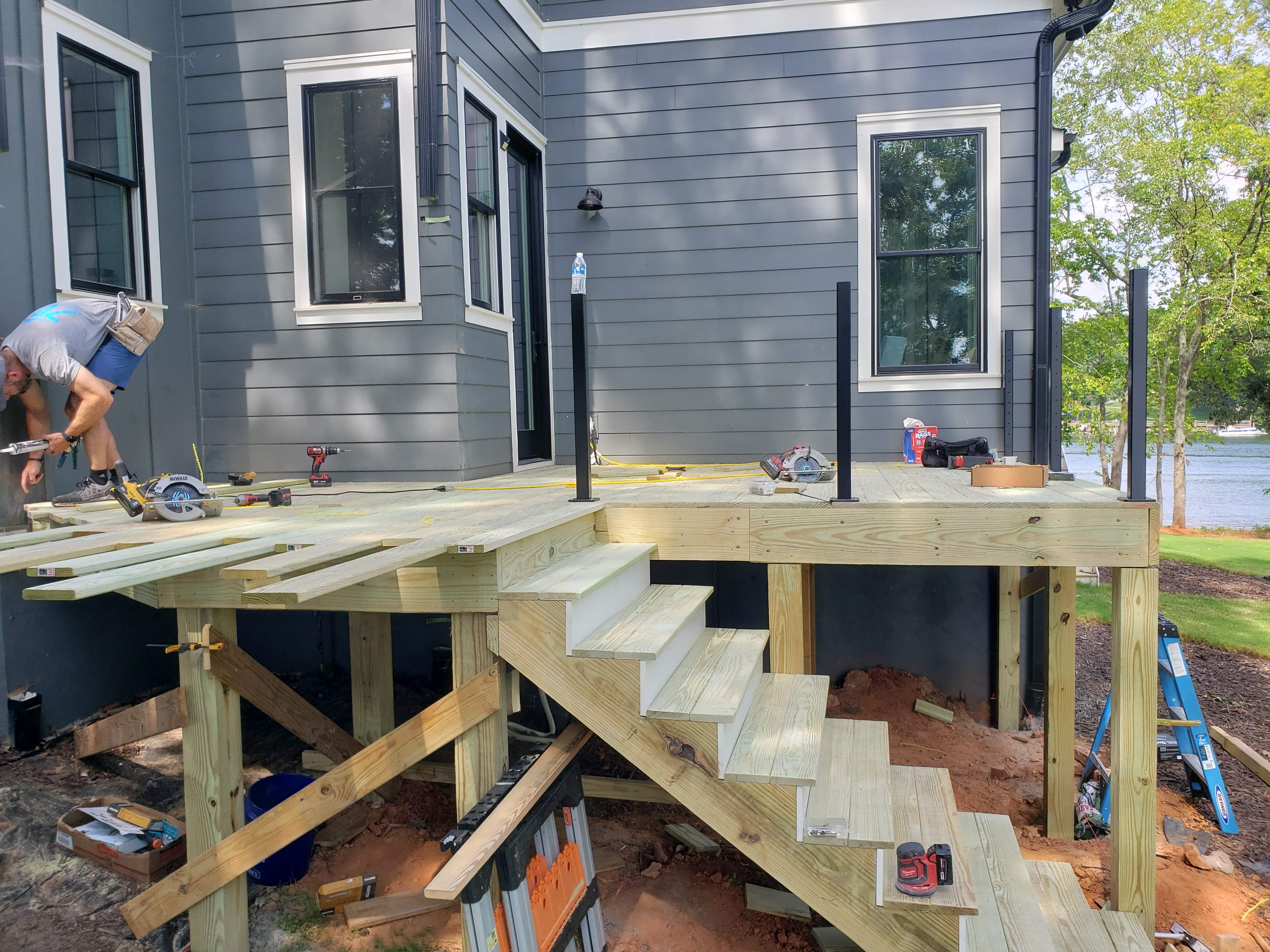 Deck Expansion w/ Cable Railing by A Step Above Handy LLC 