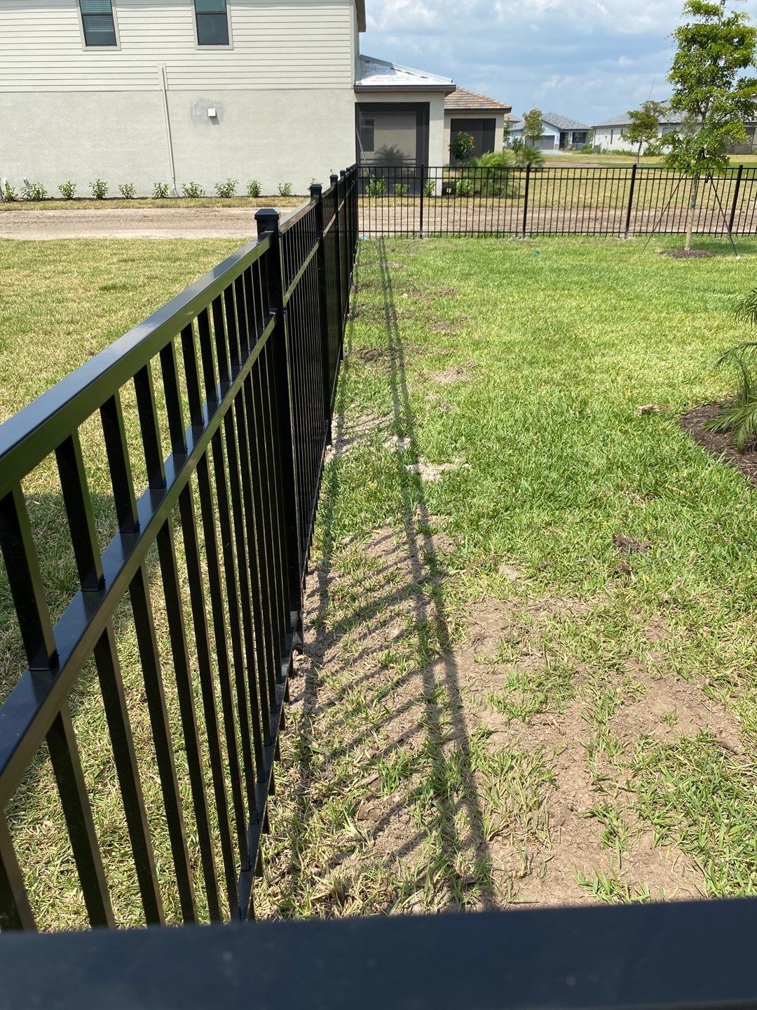 Aluminum Fence Installation using Black 3 Rail Aluminum Fence by Asap fence and gates, LLC