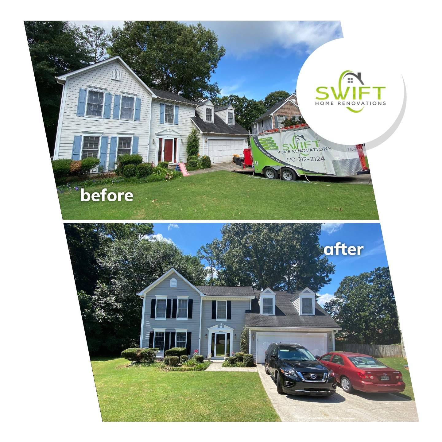 Exterior Vinyl Siding Replacement and Shutter Upgrade in Duluth by Swift Home Renovations
