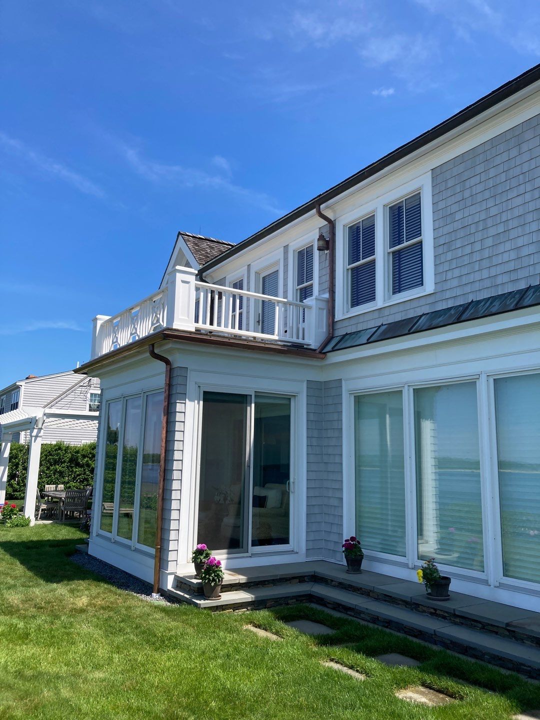 Buzzard's Bay Gutter Installation using 6" Half Round Copper Gutter by Gutter Pro Enterprises