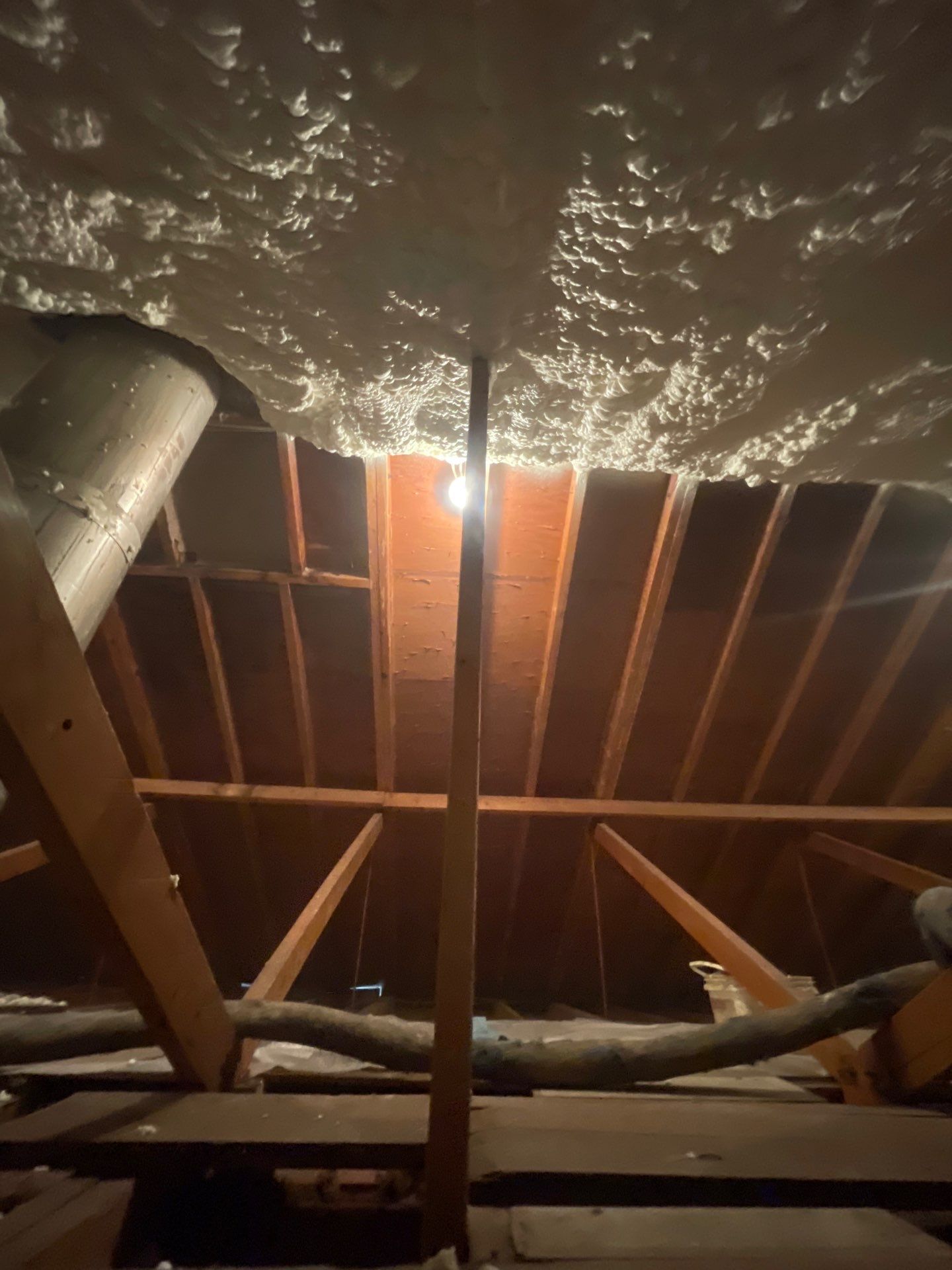 Attic Insulation using open cell spray foam by NYS Foam & Energy