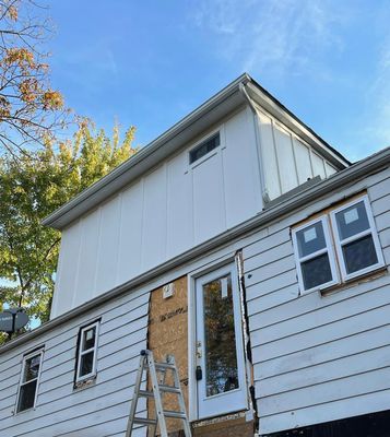 Room addition on the second floor of house