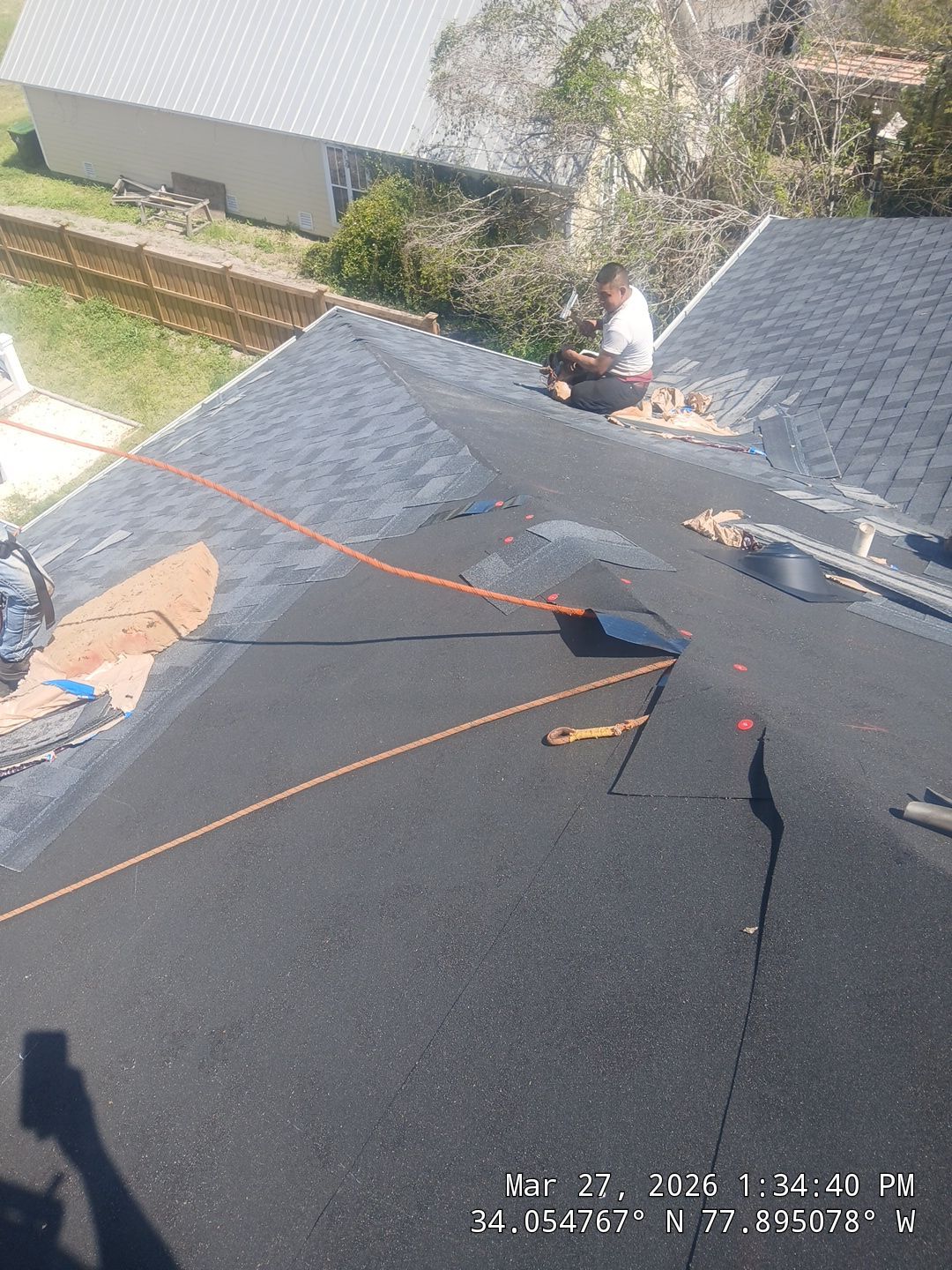 Roof Replacement (FORTIFIED Roof™ System) using CertainTeed Landmark Pro Shingles – Max Def Moire Black in Carolina Beach, NC by your trusted local roofing company near me by RGR Construction and Roofing, LLC