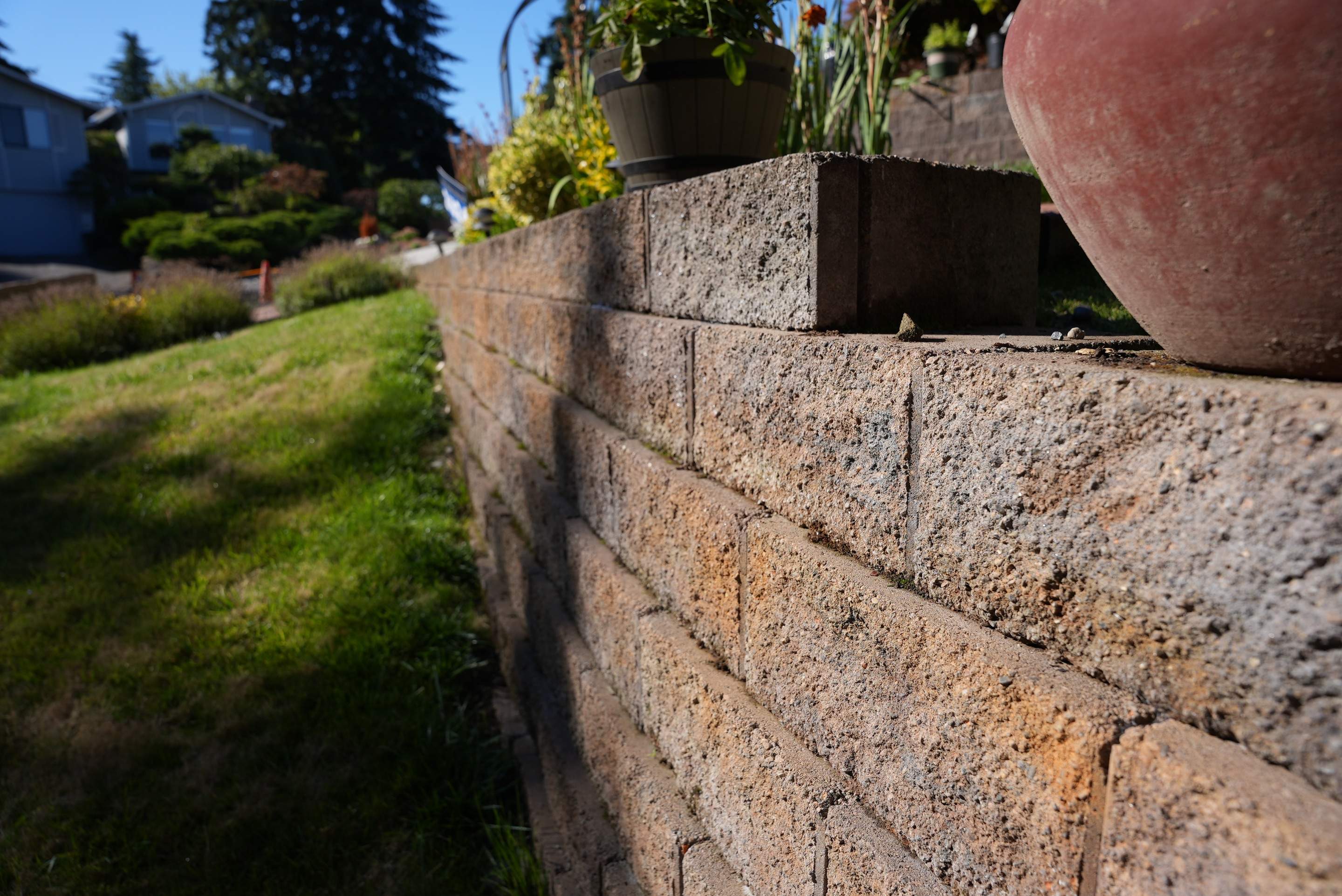 Mehta | Tiled Driveway with Sealer & Retaining Wall  by Jireh Asphalt & Concrete Inc 
