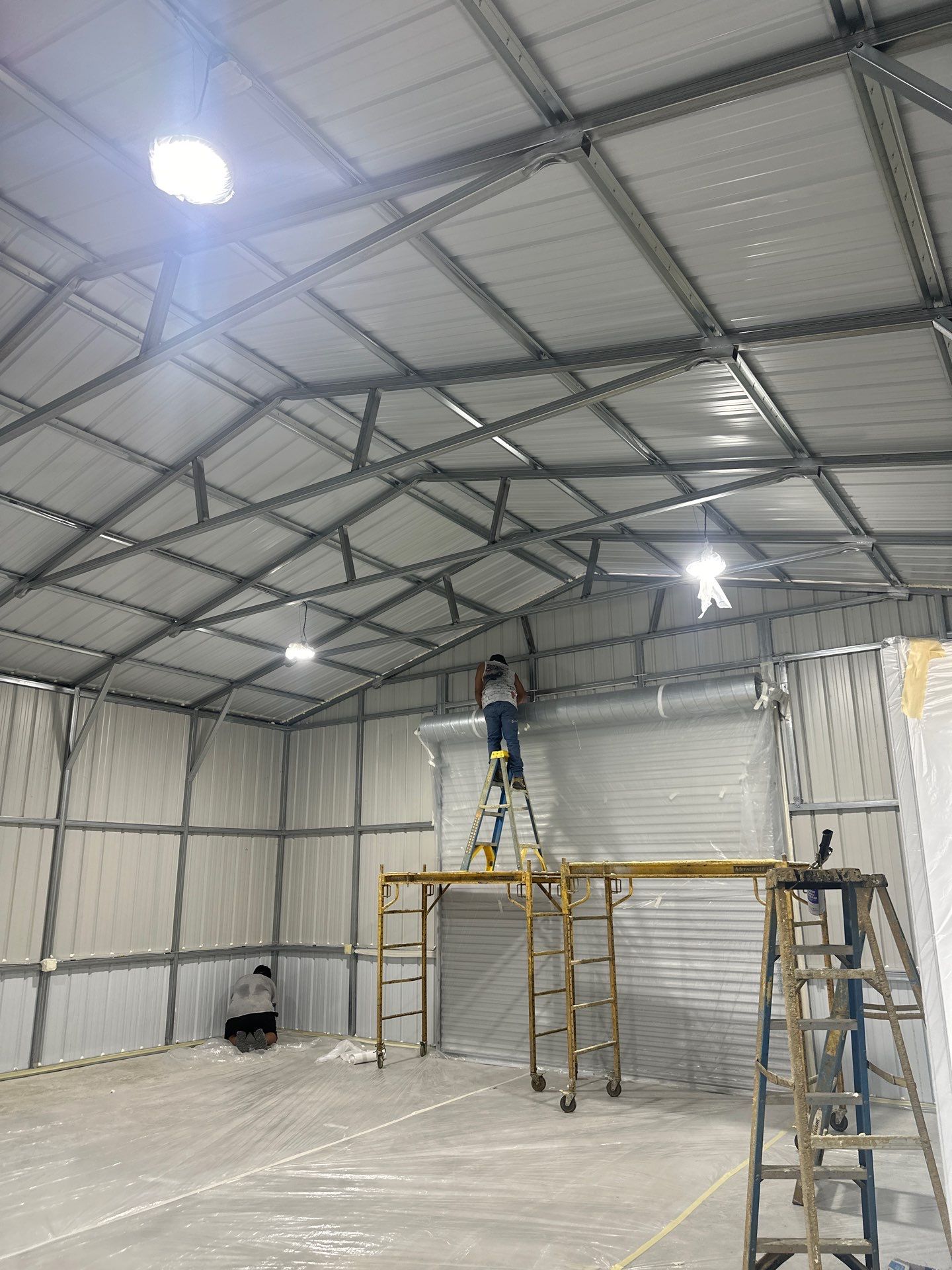 2" close cell foam on this new shop in Lavon Tx by Apex Insulation Solutions