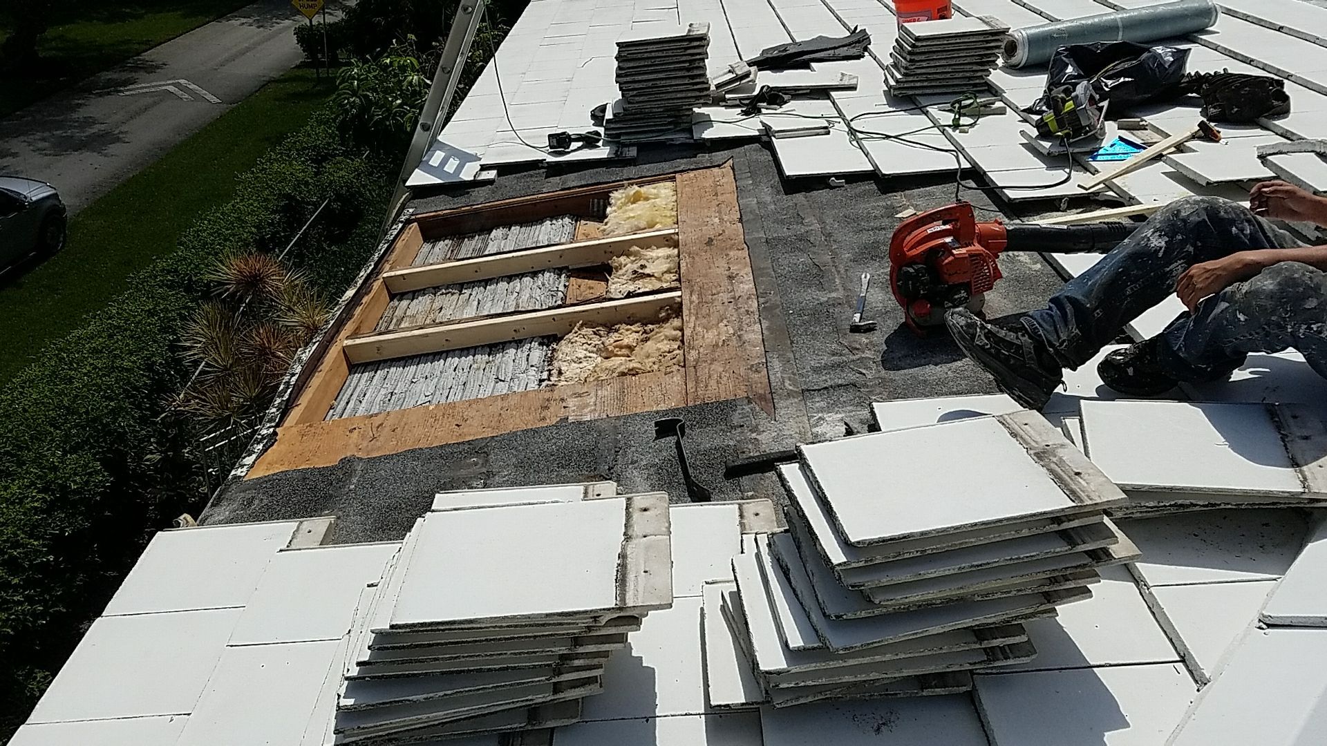 Concrete Tile Roof Repair and Plywood Decking Replacement in Boca Raton by Aastro Roofing