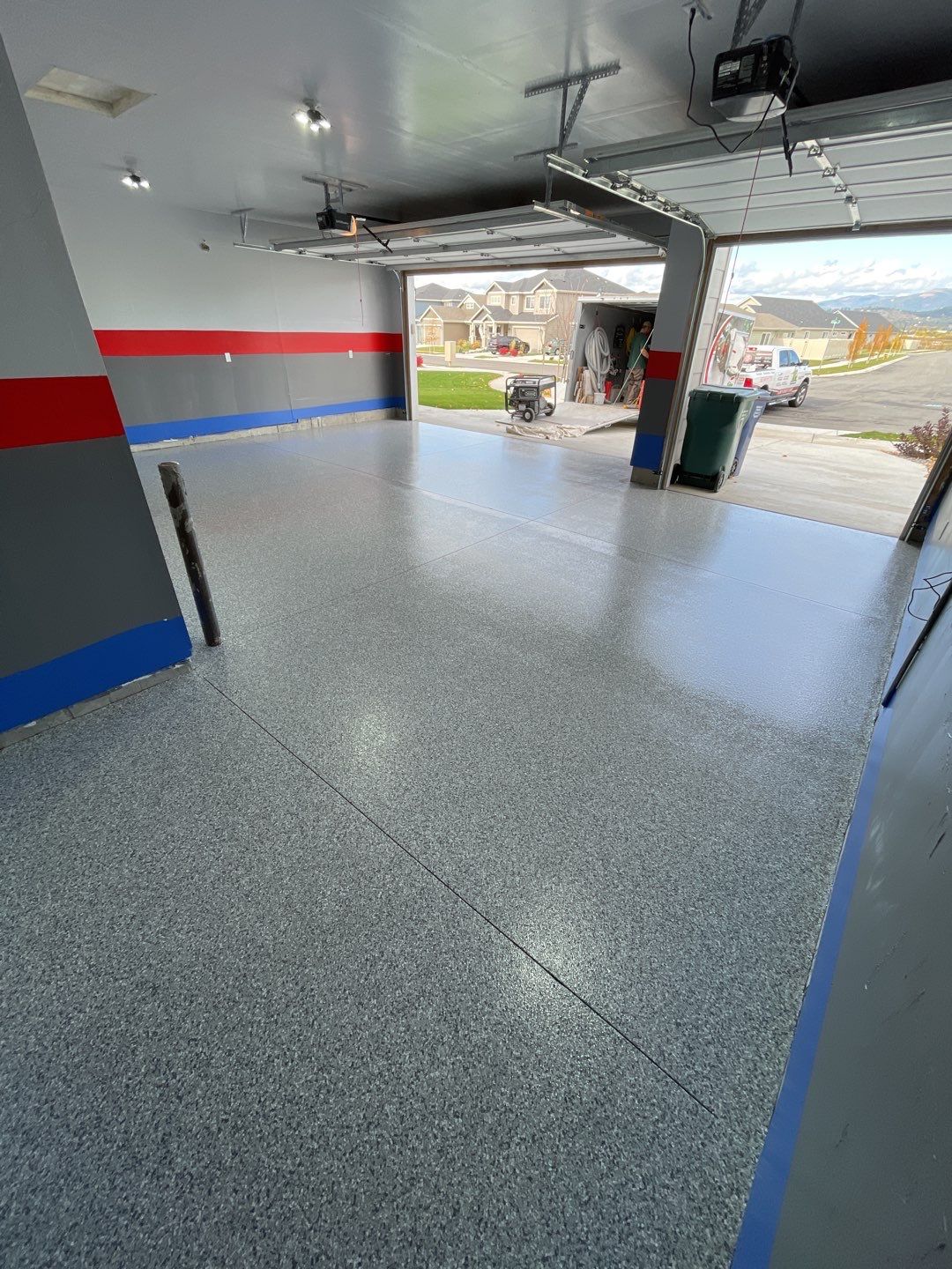 Garage Transformation using Slate Stone by Croc Coatings, LLC