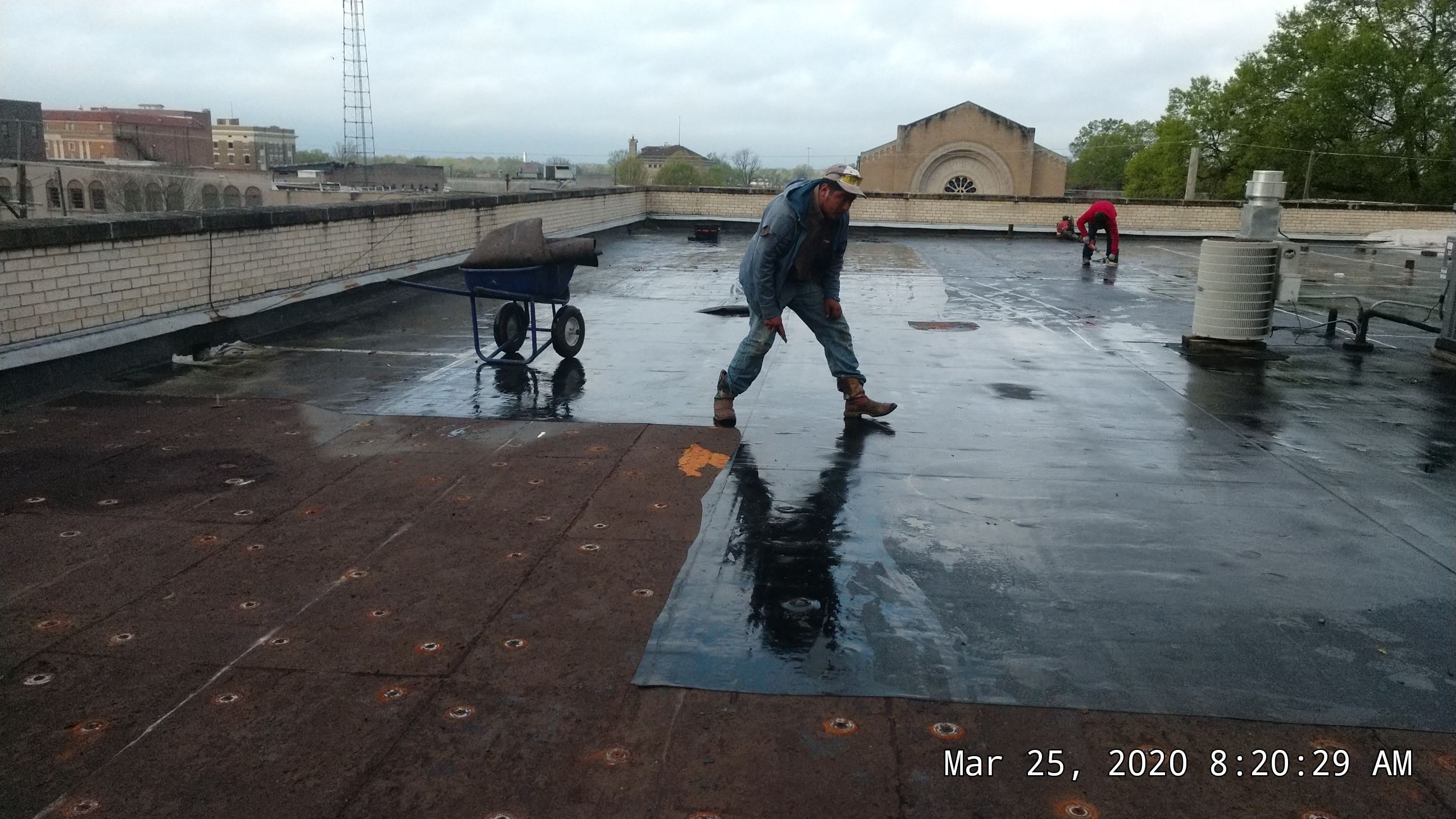 Commercial Roofing Installation using 50 mil PVC by Hostetler Roofing