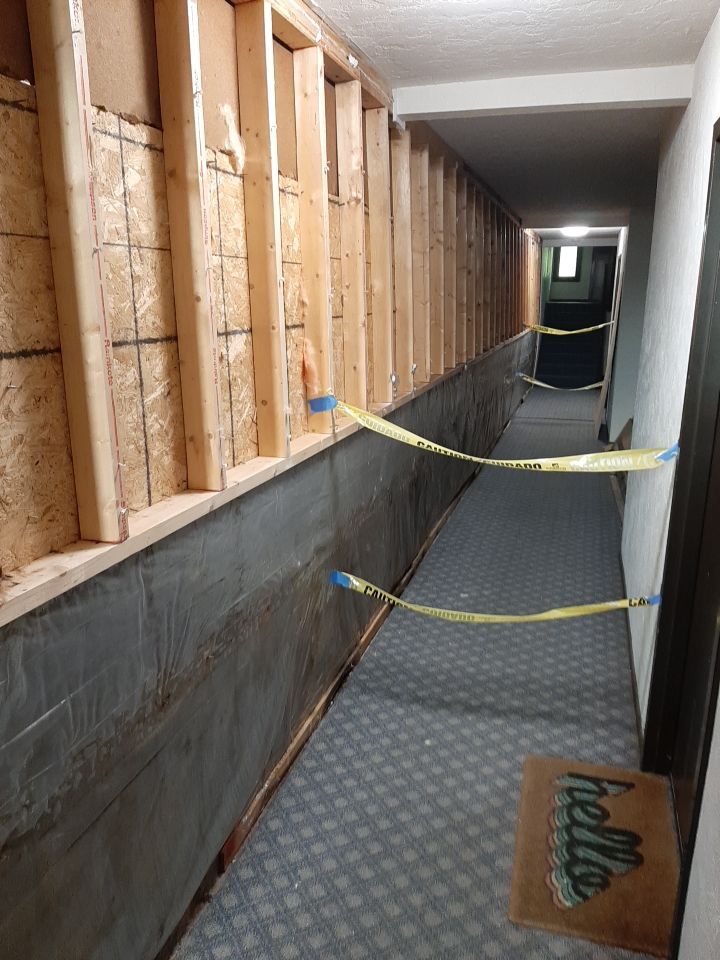 Exterior Deep Waterproofing System with Wall Push Back and Steel Beams Reinforcement by Toledo Basement Repair