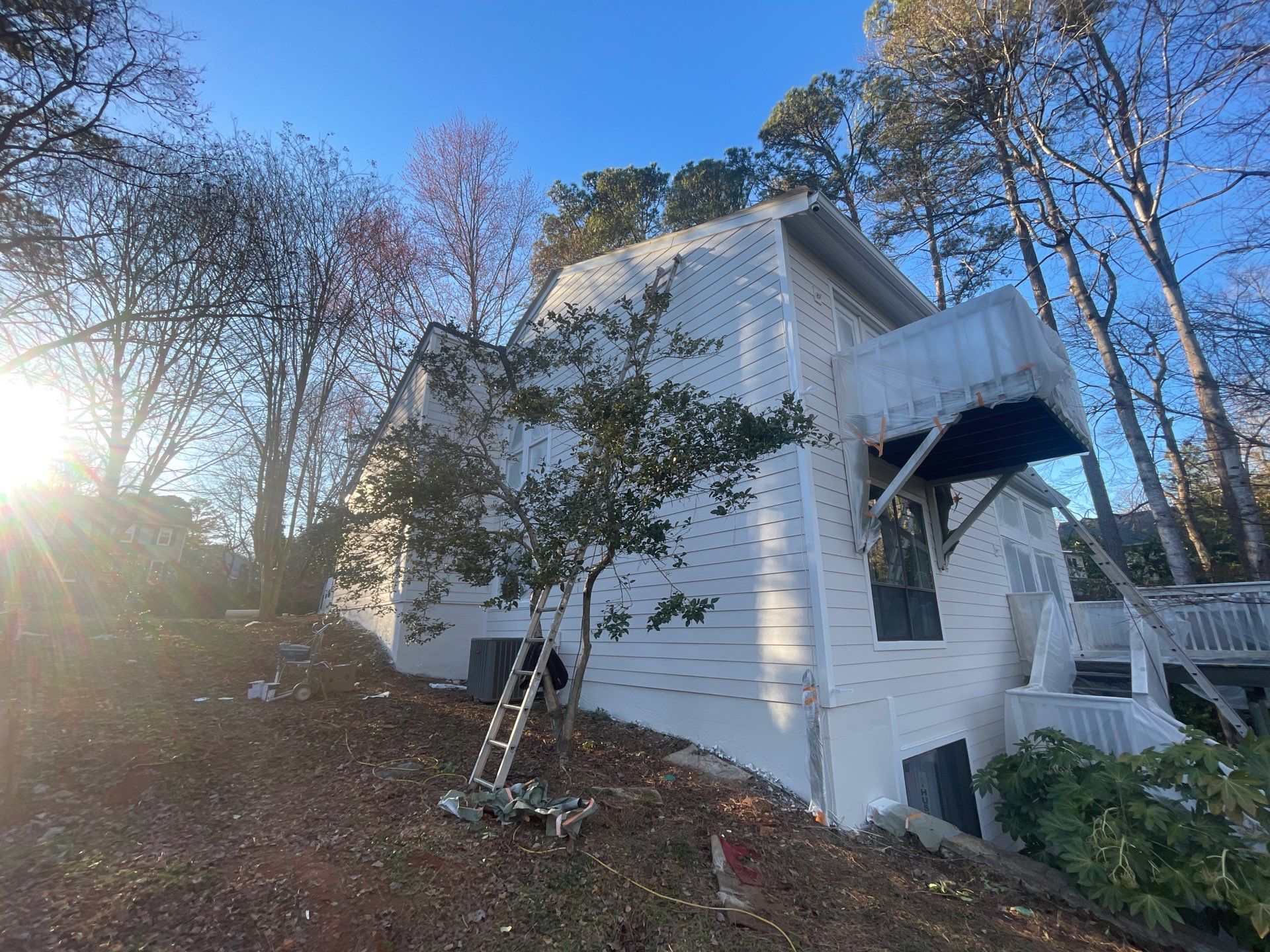 Exterior Painting with Accent Color and James Hardie Siding Installation in Marietta, GA by Nelson Exteriors