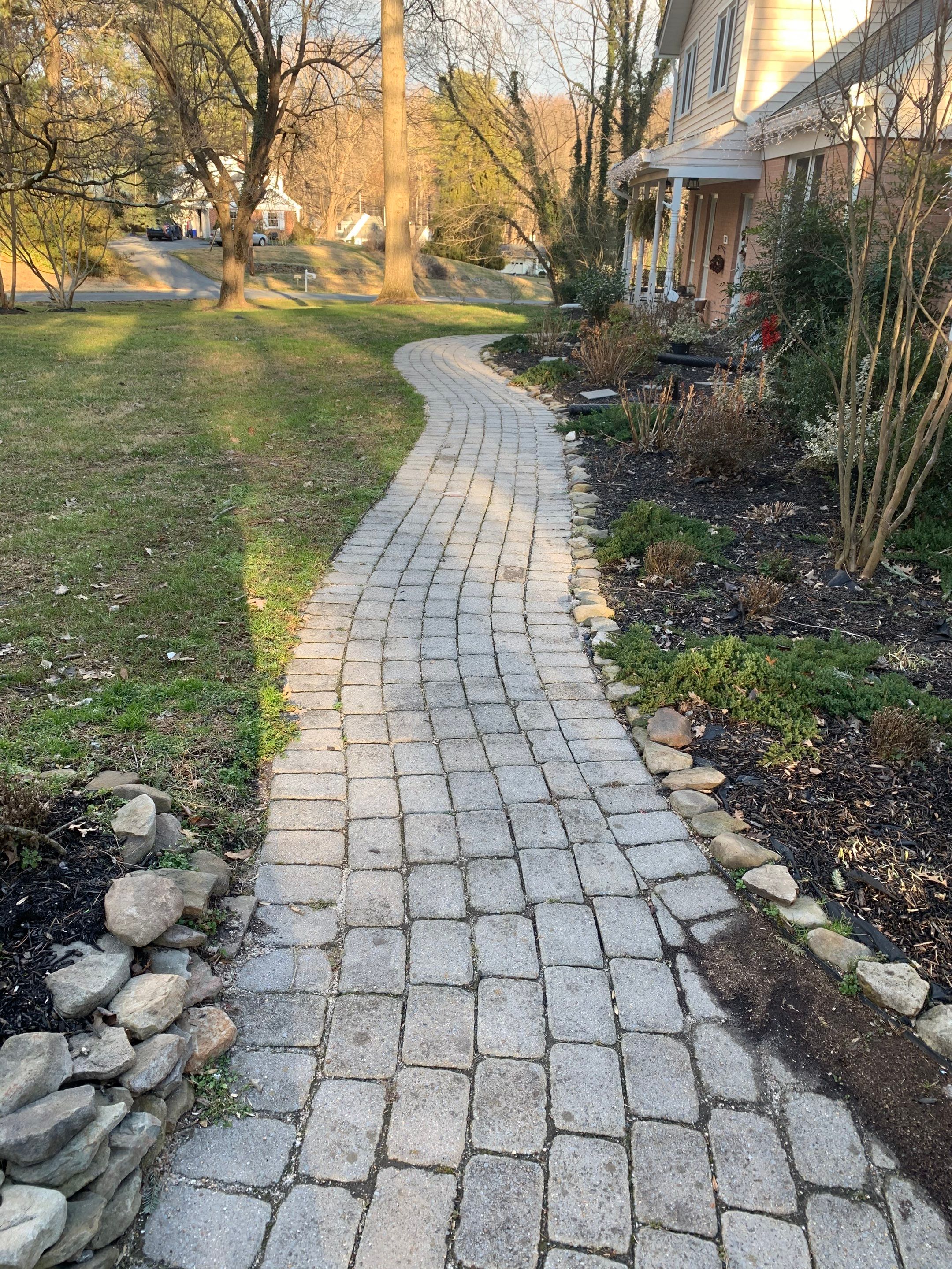 Front Walkway Remodel using Techo-Bloc Pavers by The Smet Companies, LLC