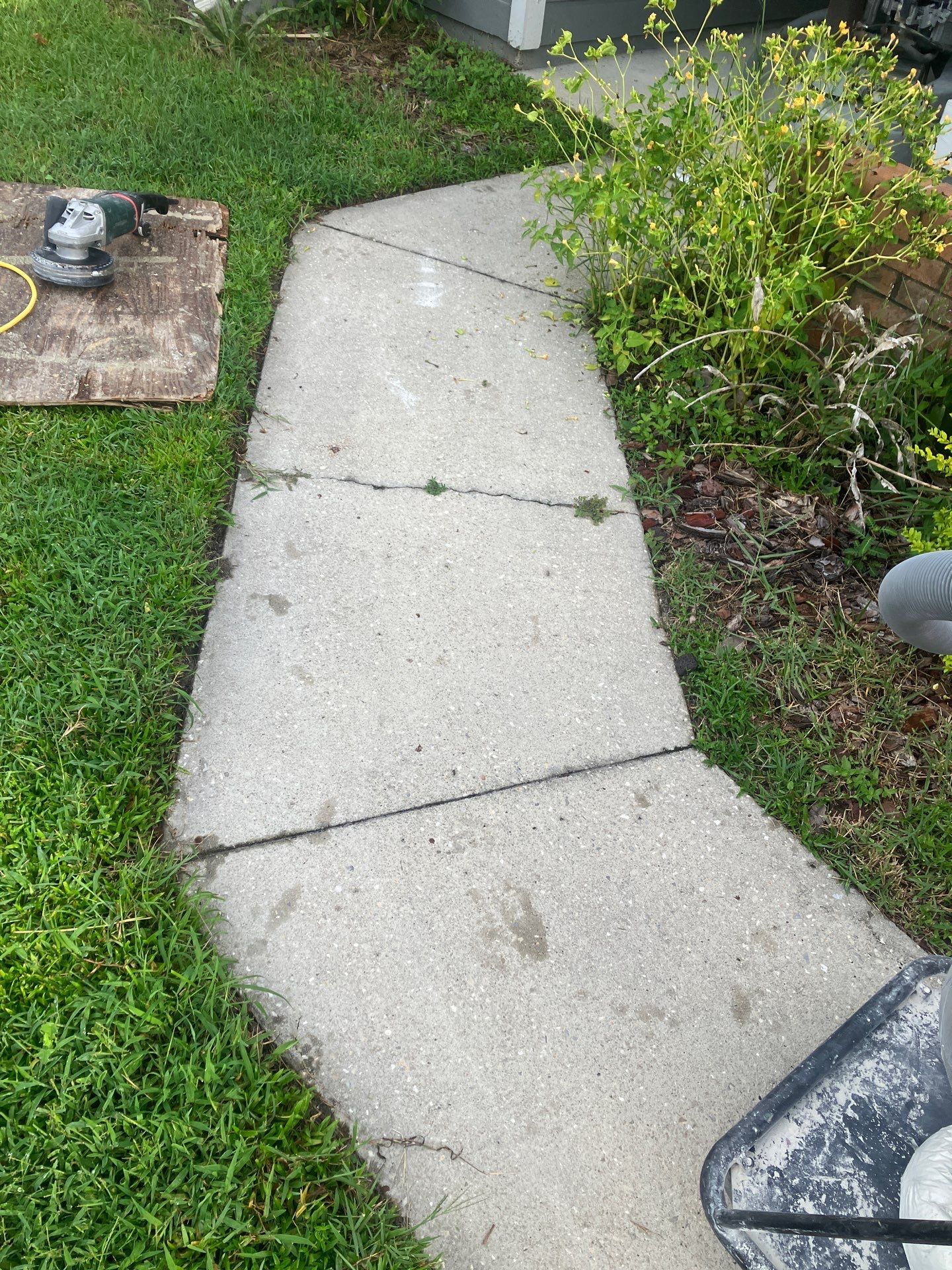 Front Entrance and Garage Makeover in Denim by Cross Creek Concrete Coatings