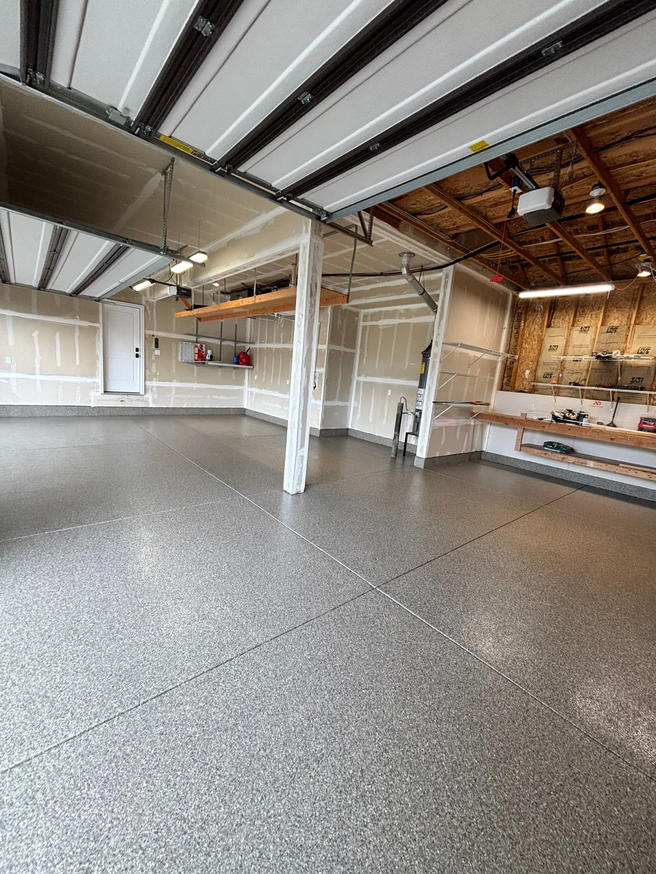 Garage Transformation using Trail Mix 1/4 by Croc Coatings, LLC