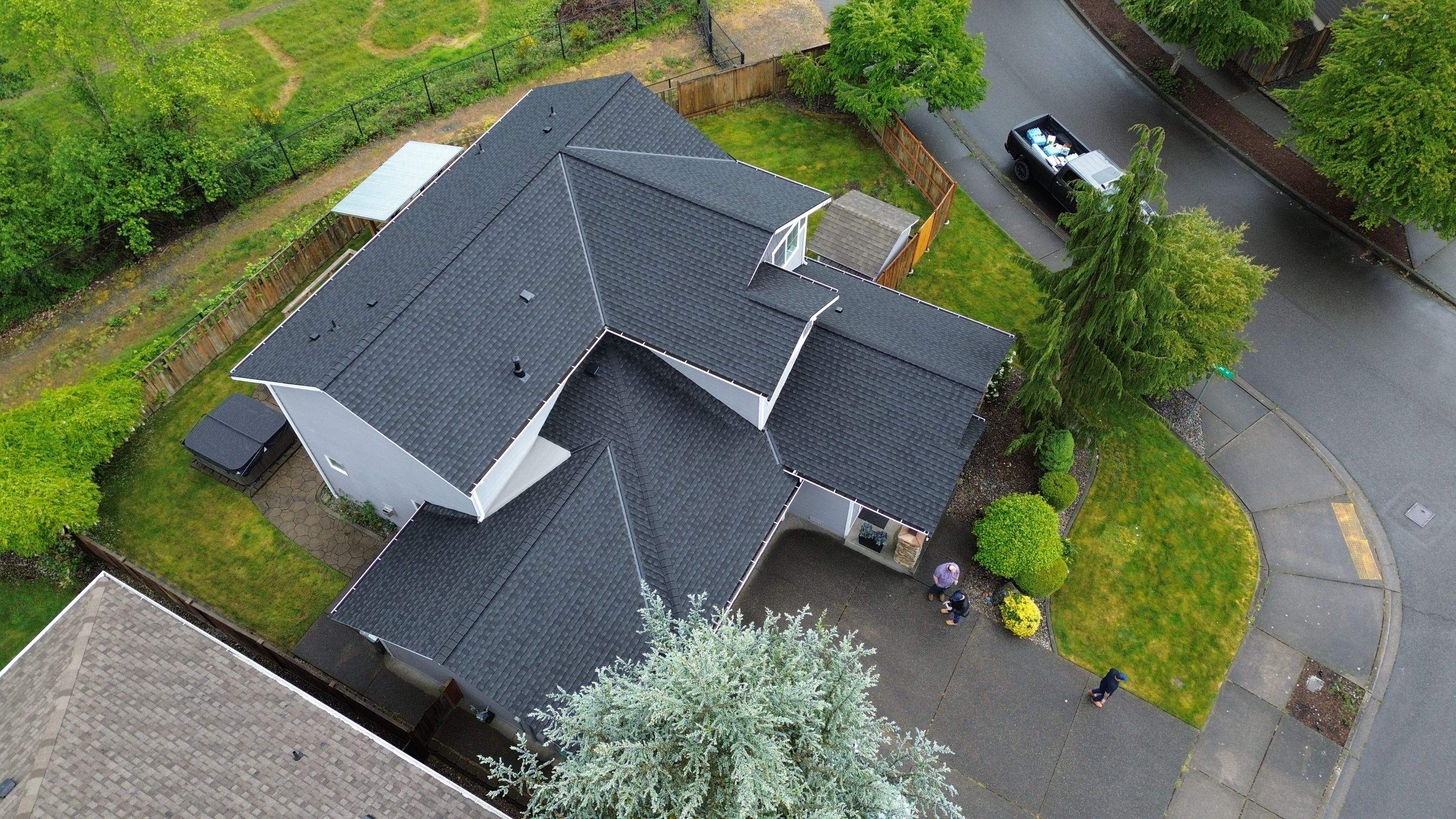 Completed EverPro roof replacement viewed from above